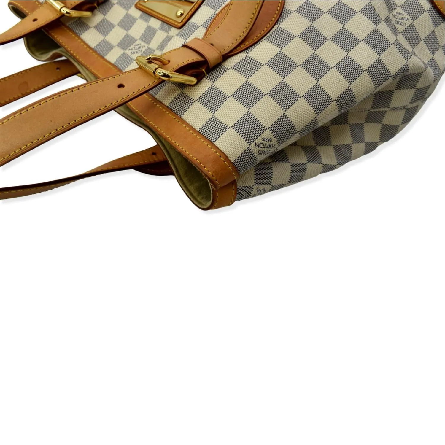 LOUIS VUITTON Hampstead MM Damier Azur Shoulder Bag White