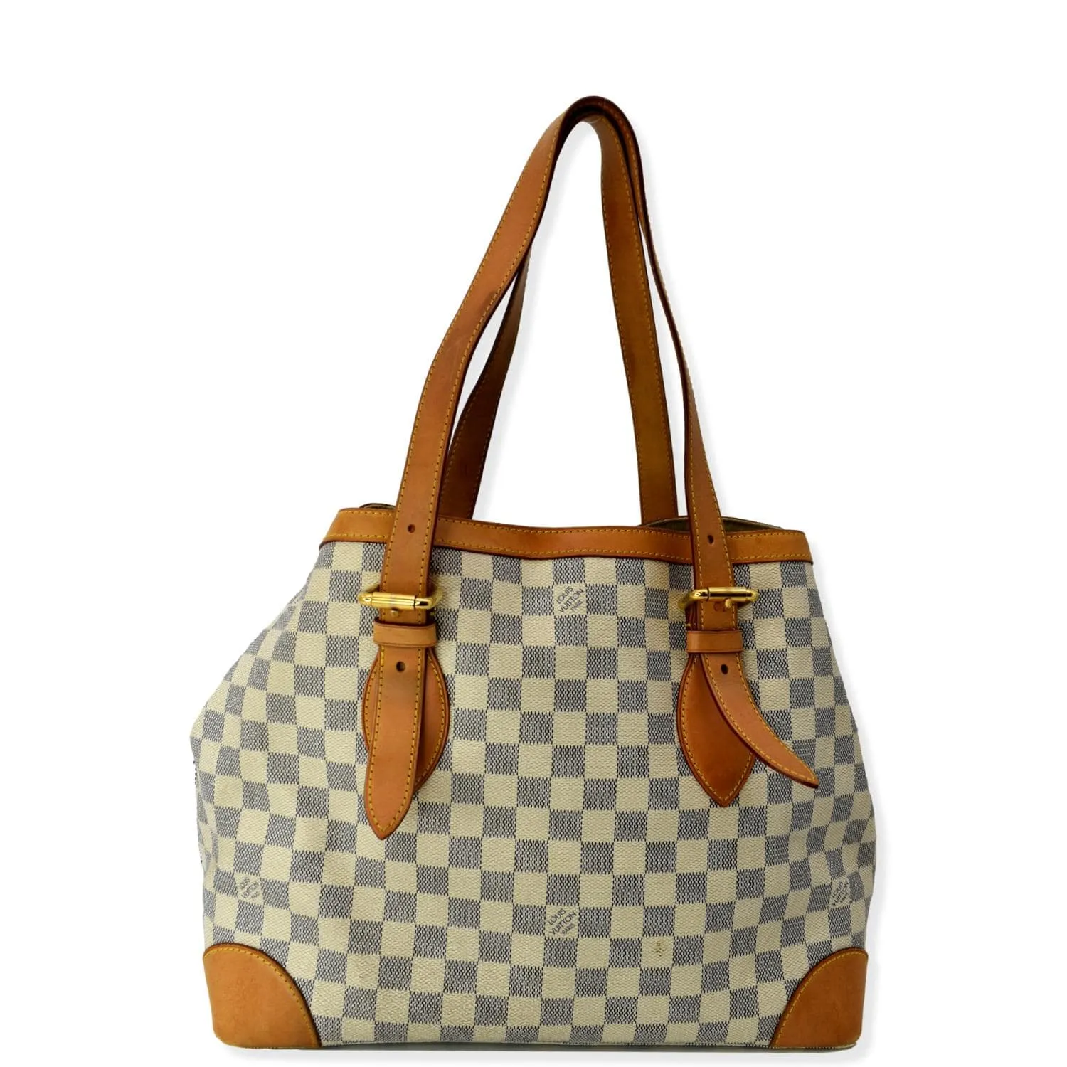 LOUIS VUITTON Hampstead MM Damier Azur Shoulder Bag White