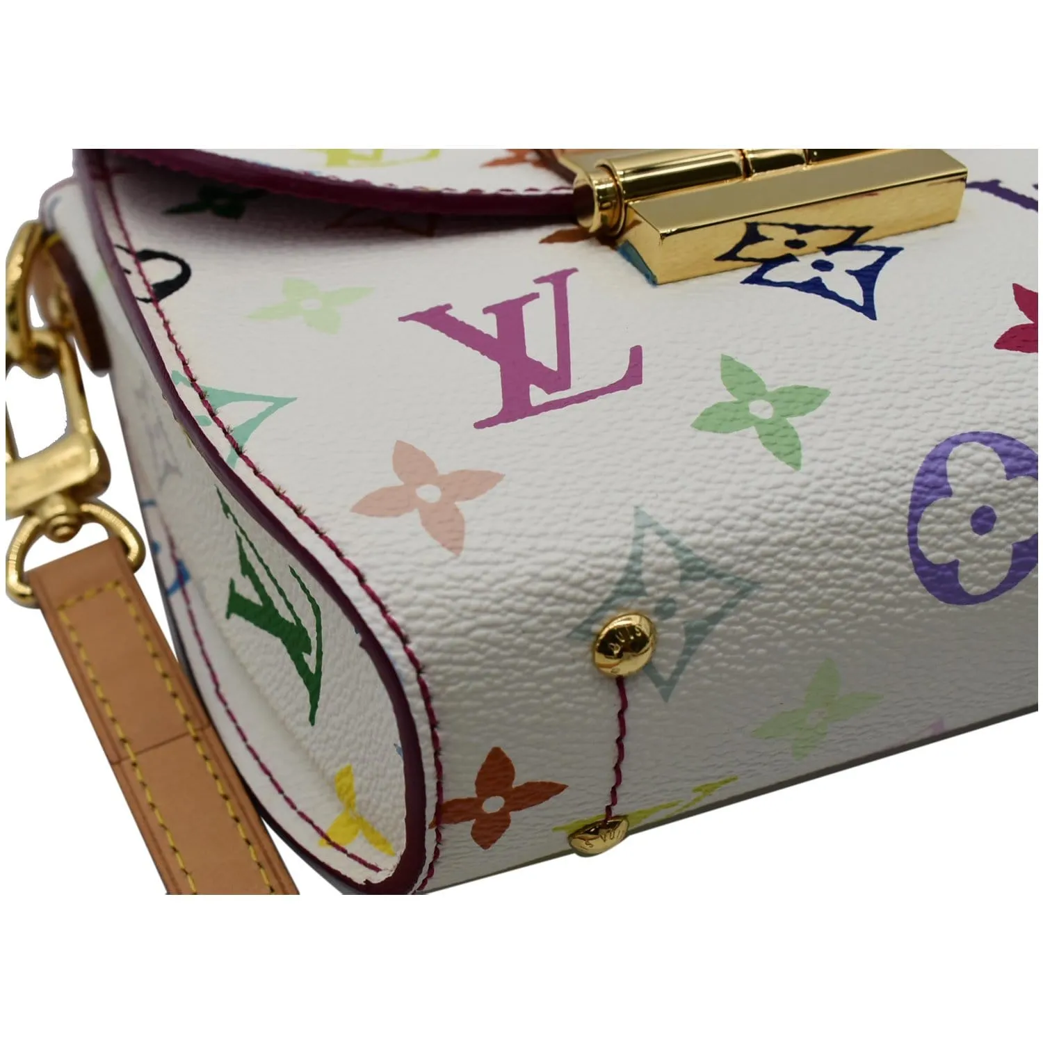 LOUIS VUITTON Heartbreaker Monogram Multicolor Canvas Crossbody Bag White