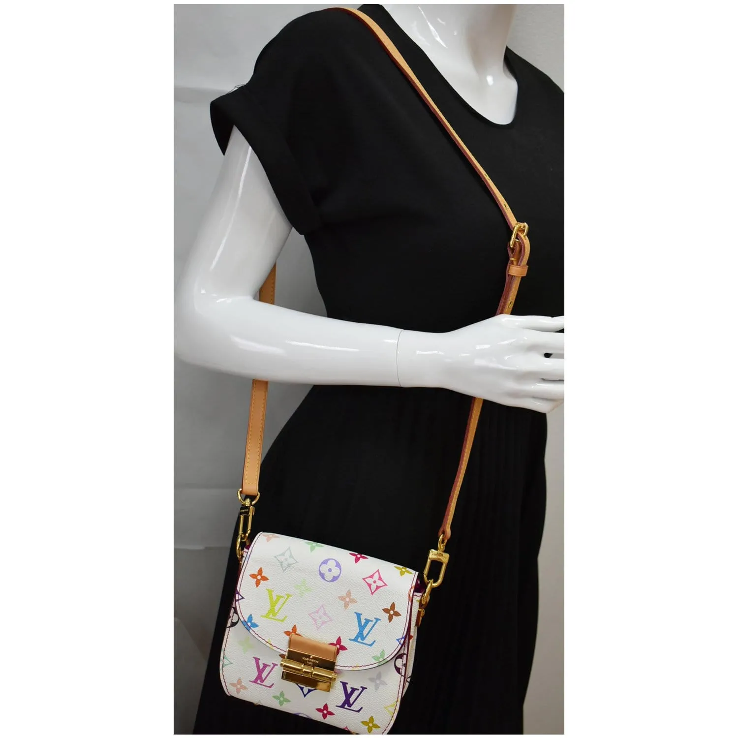 LOUIS VUITTON Heartbreaker Monogram Multicolor Canvas Crossbody Bag White
