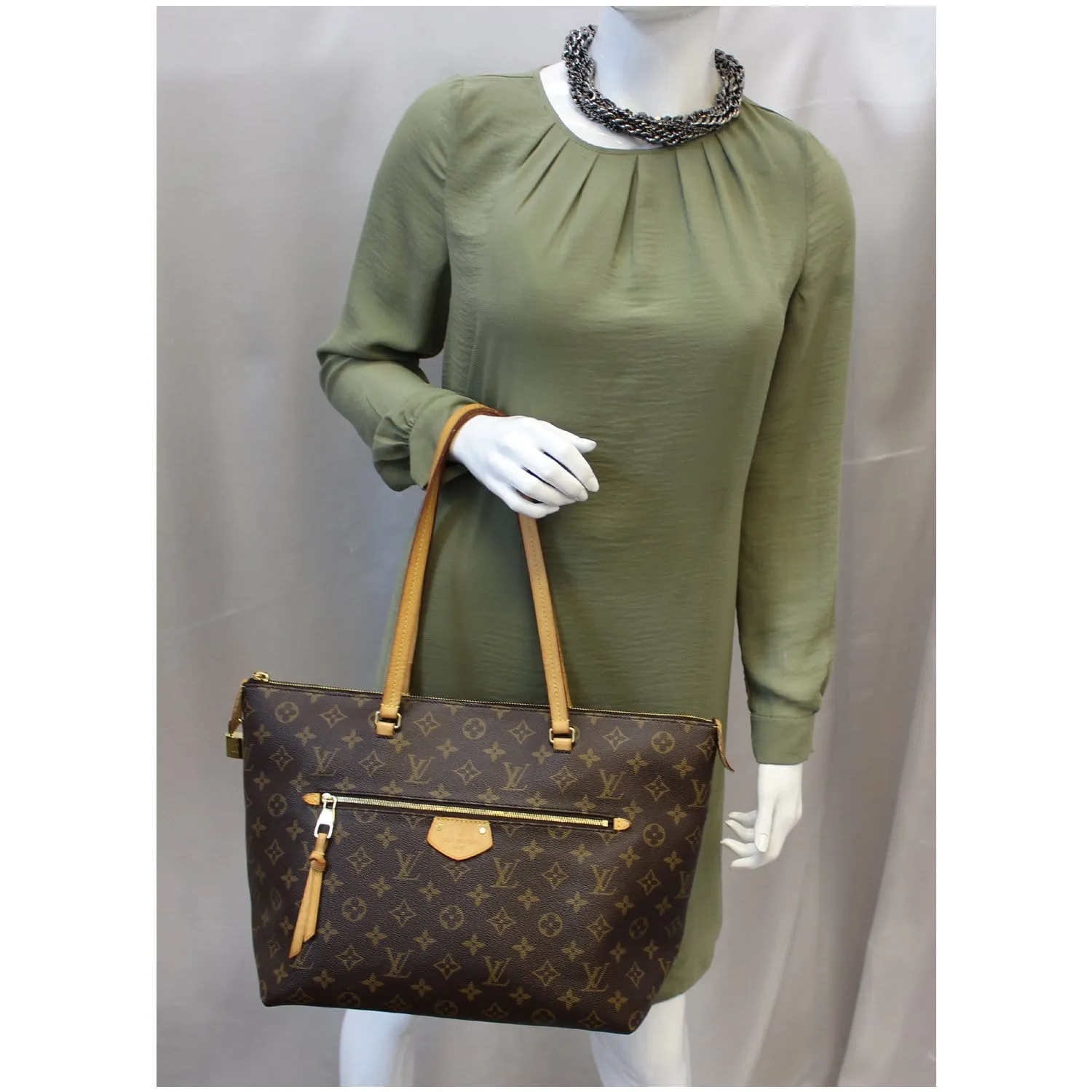 LOUIS VUITTON Iena MM Monogram Canvas Shoulder Bag Brown