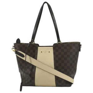 LOUIS VUITTON Jersey Damier Ebene Shoulder Bag Creme