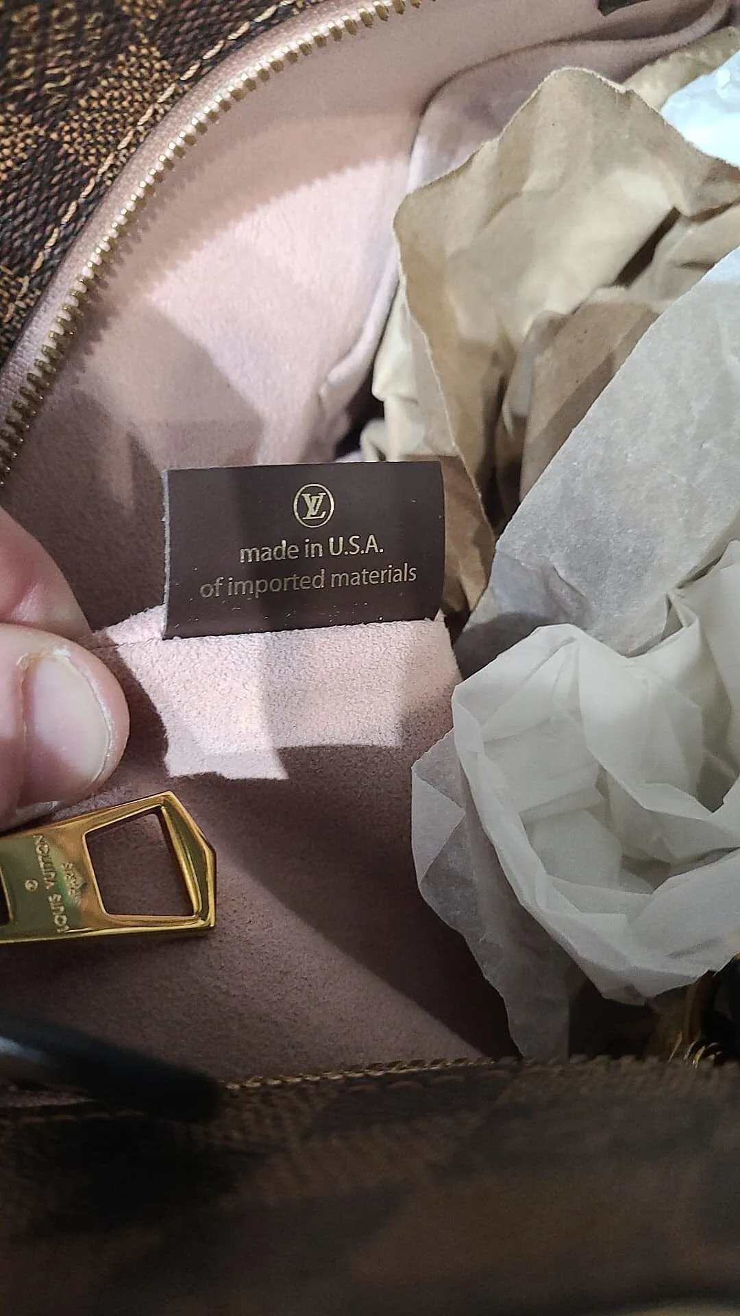 LOUIS VUITTON Jersey Damier Ebene Shoulder Bag Magnolia
