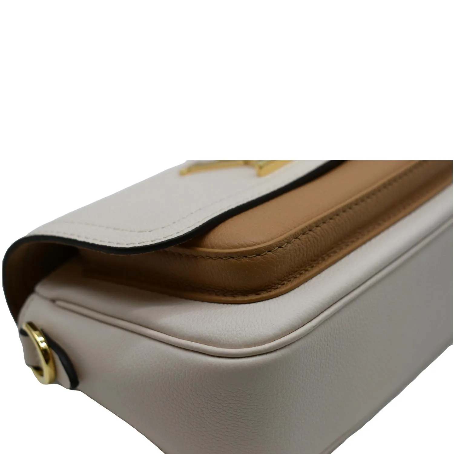 LOUIS VUITTON Lockme Tender Grained Calfskin Leather Shoulder Bag Quartz