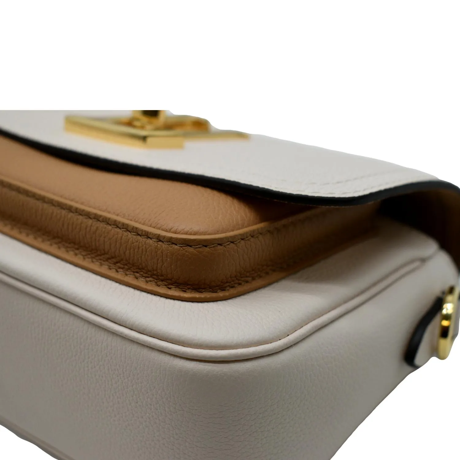 LOUIS VUITTON Lockme Tender Grained Calfskin Leather Shoulder Bag Quartz