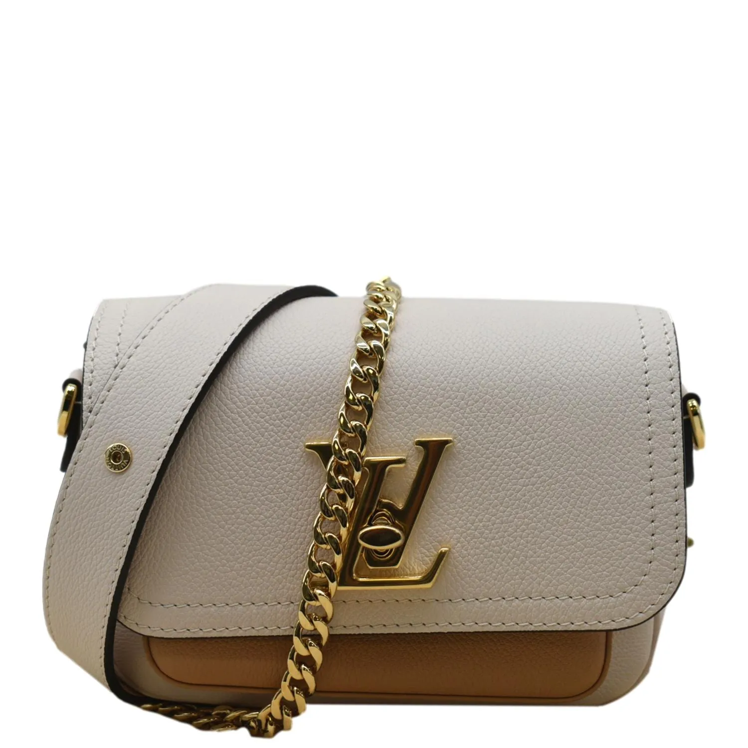 LOUIS VUITTON Lockme Tender Grained Calfskin Leather Shoulder Bag Quartz