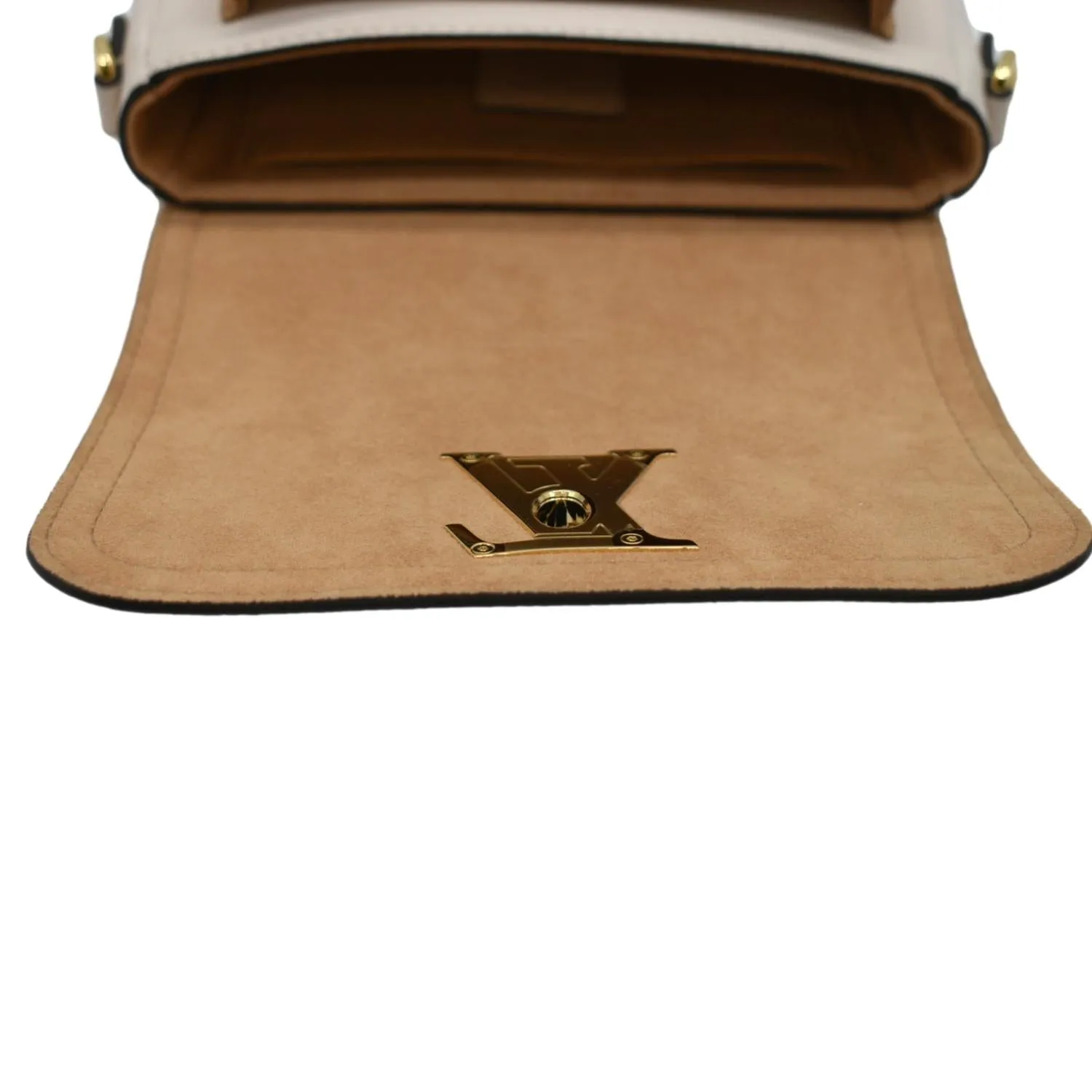 LOUIS VUITTON Lockme Tender Grained Calfskin Leather Shoulder Bag Quartz