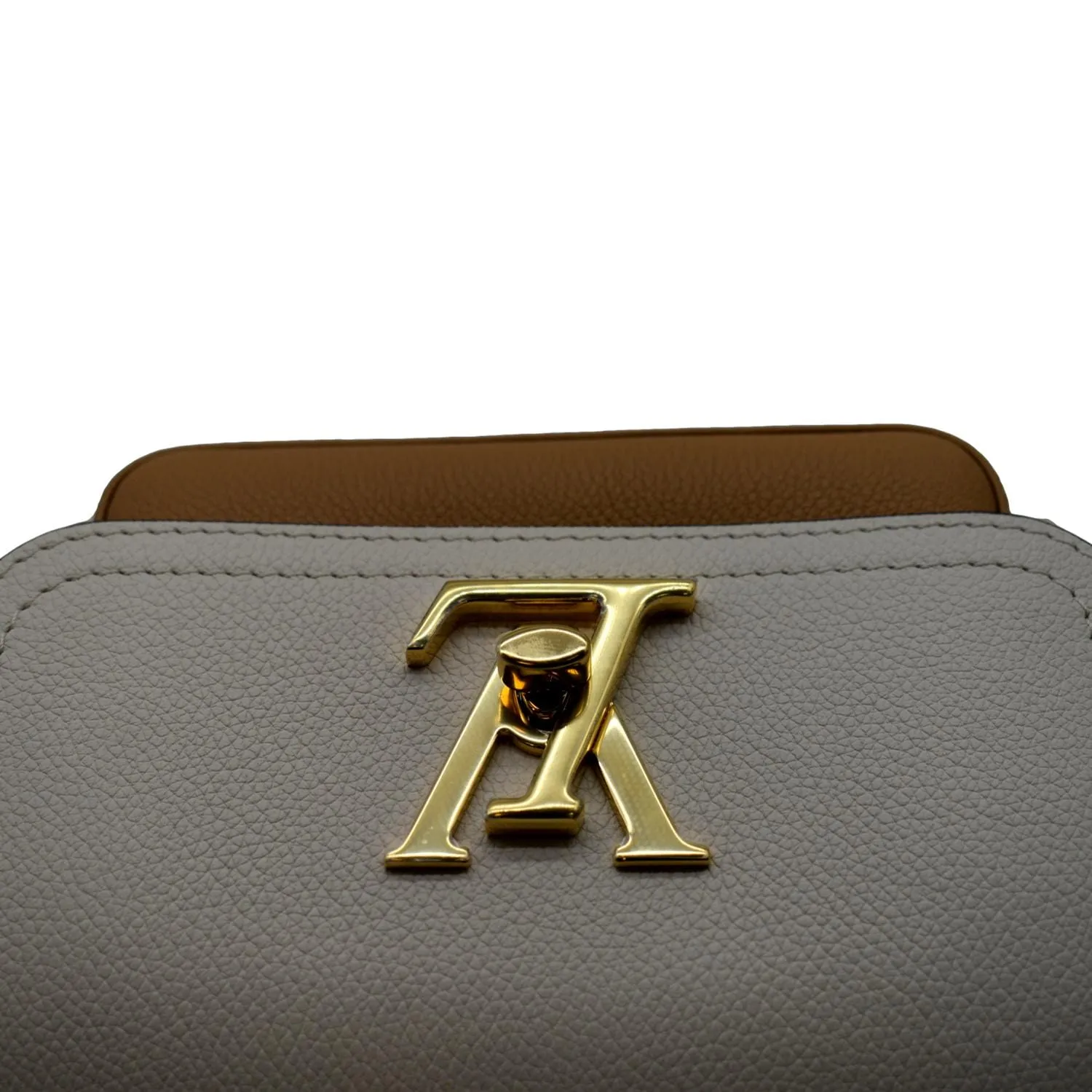 LOUIS VUITTON Lockme Tender Grained Calfskin Leather Shoulder Bag Quartz