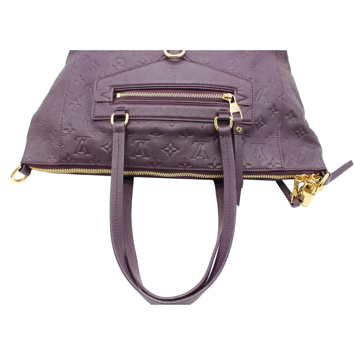 LOUIS VUITTON Lumineuse PM Monogram Empreinte Leather Shoulder Bag Plum