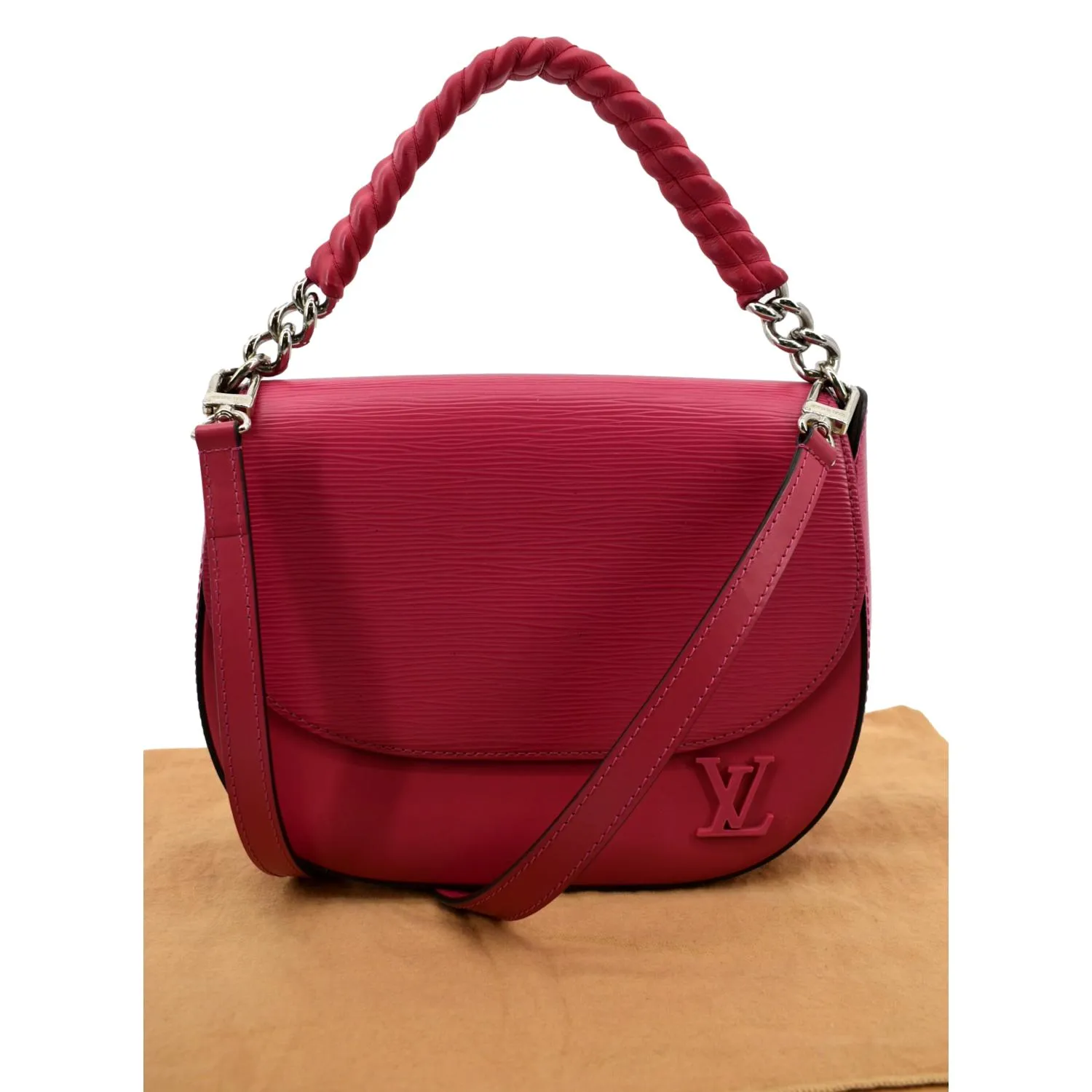 LOUIS VUITTON Luna Epi Leather Crossbody Bag Hot Pink