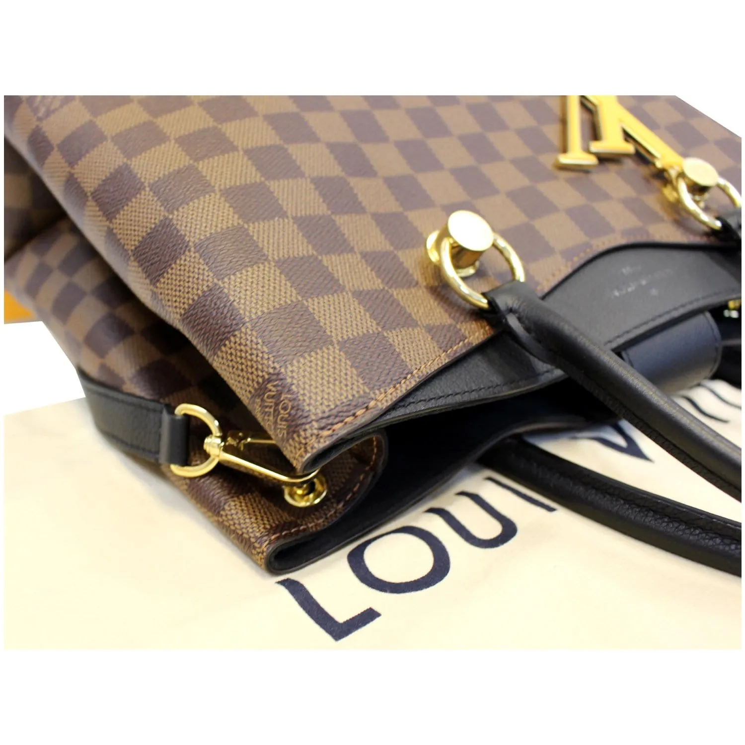 LOUIS VUITTON LV Riverside Damier Ebene Shoulder Bag Noir