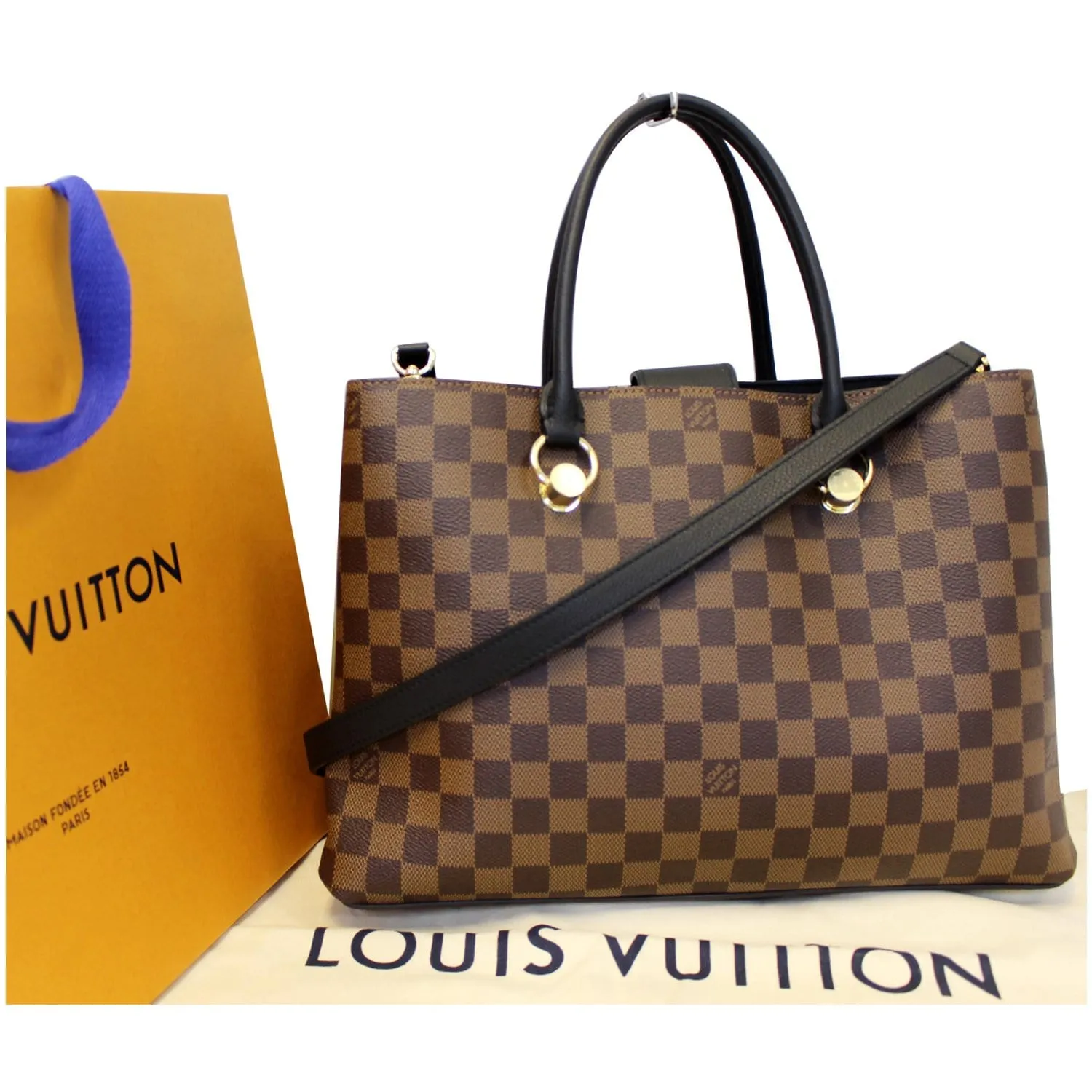LOUIS VUITTON LV Riverside Damier Ebene Shoulder Bag Noir