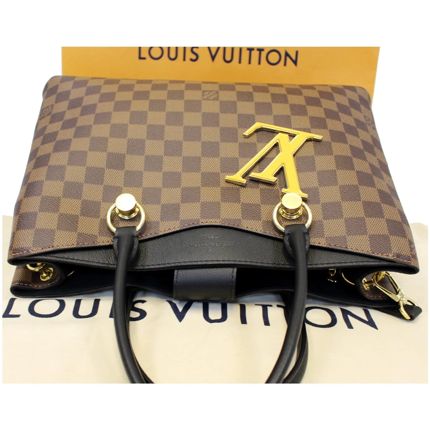 LOUIS VUITTON LV Riverside Damier Ebene Shoulder Bag Noir
