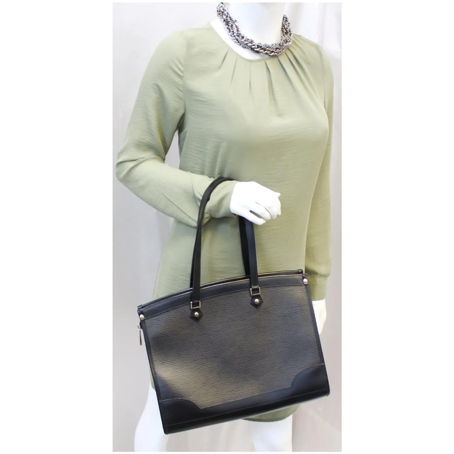 LOUIS VUITTON Madeleine GM Epi Leather Shoulder Bag Black