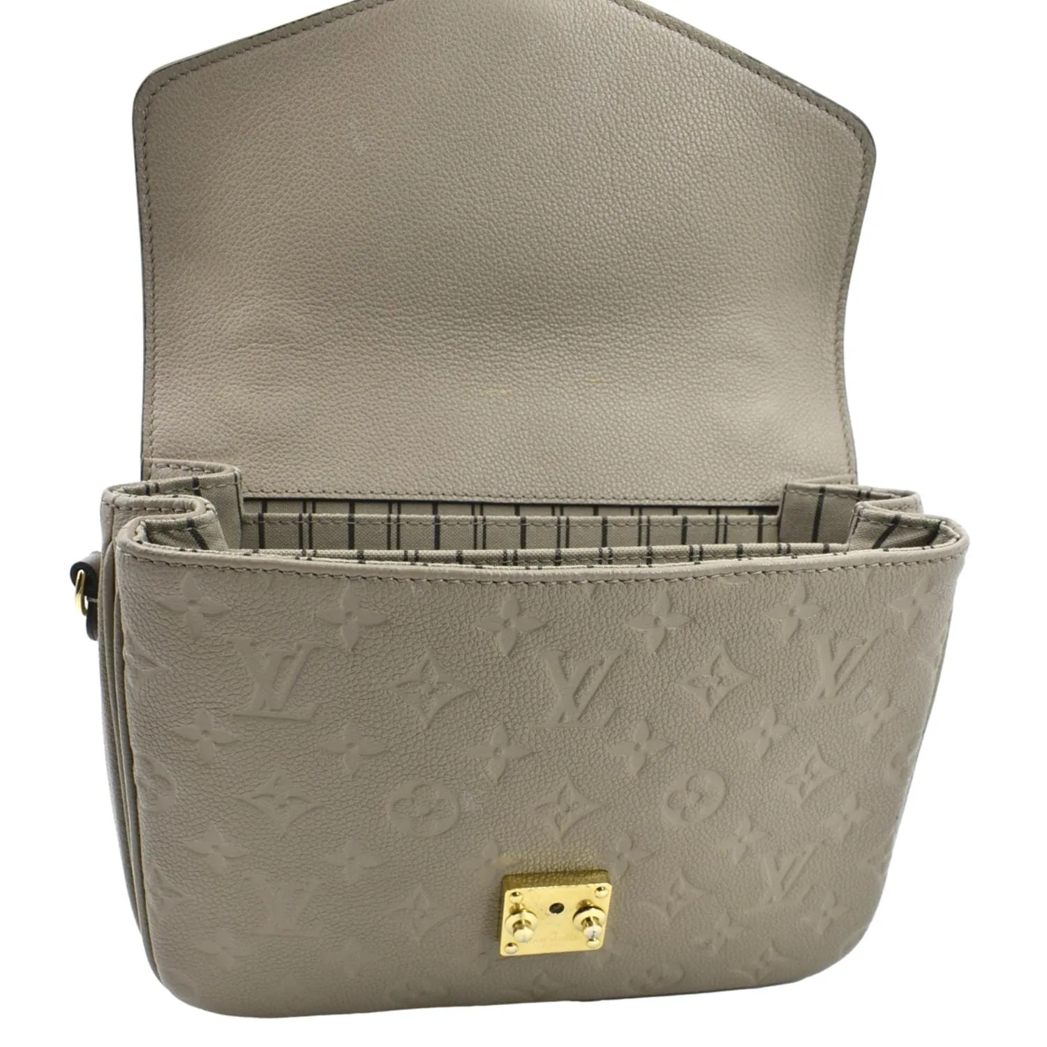 LOUIS VUITTON Metis Pochette Empreinte Leather Crossbody Bag Tourterelle