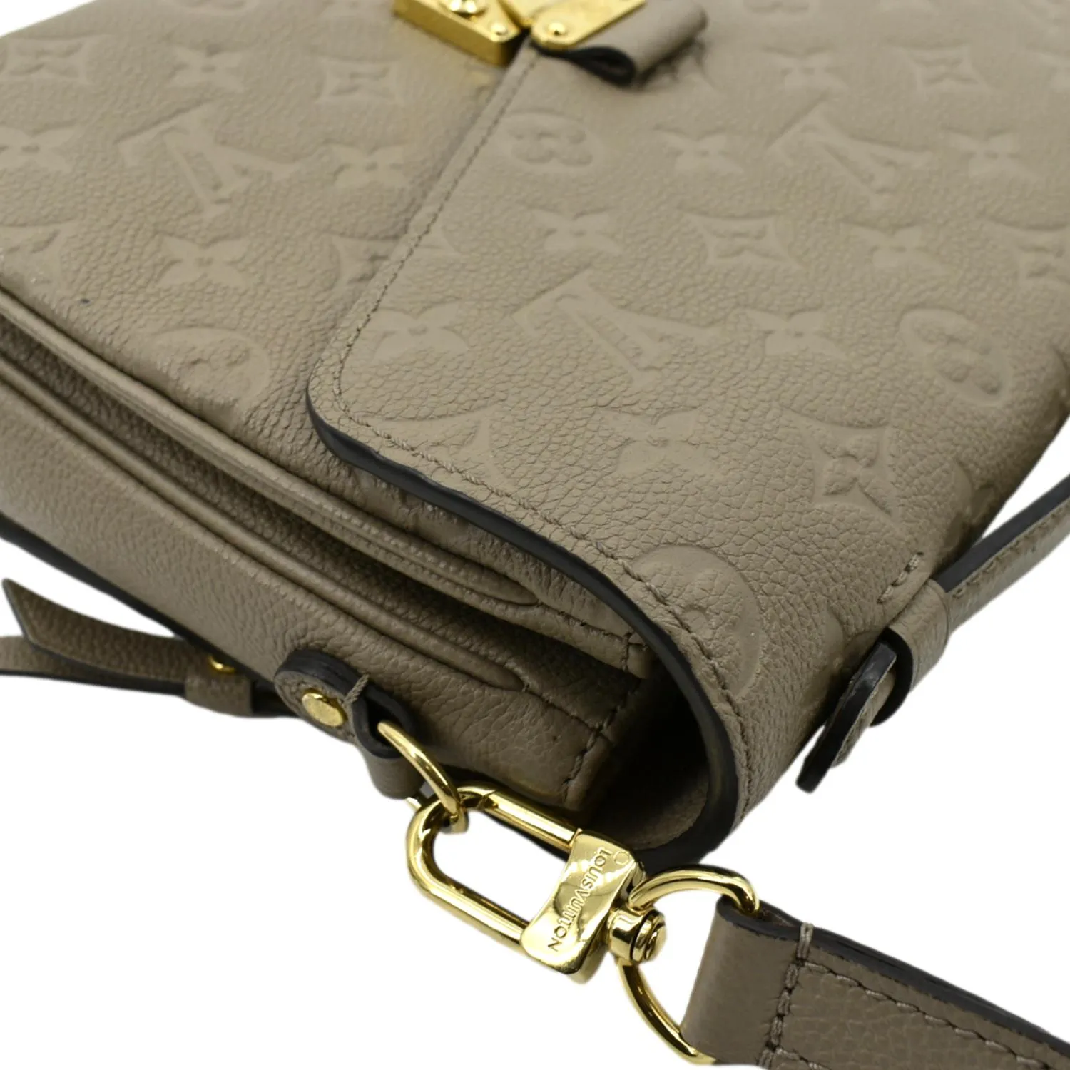 LOUIS VUITTON Metis Pochette Empreinte Leather Crossbody Bag Tourterelle