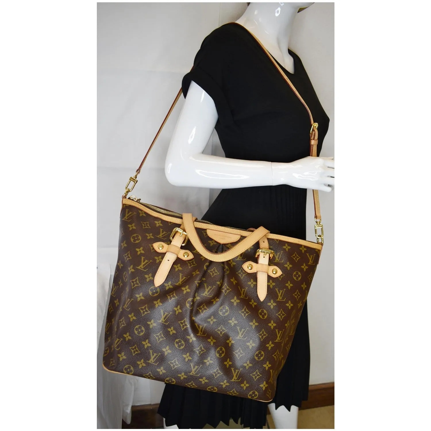 LOUIS VUITTON Monogram Canvas Palermo GM Tote Shoulder Bag