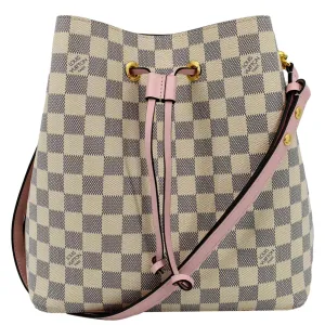 LOUIS VUITTON Neonoe MM Damier Azur Crossbody Bag Rose