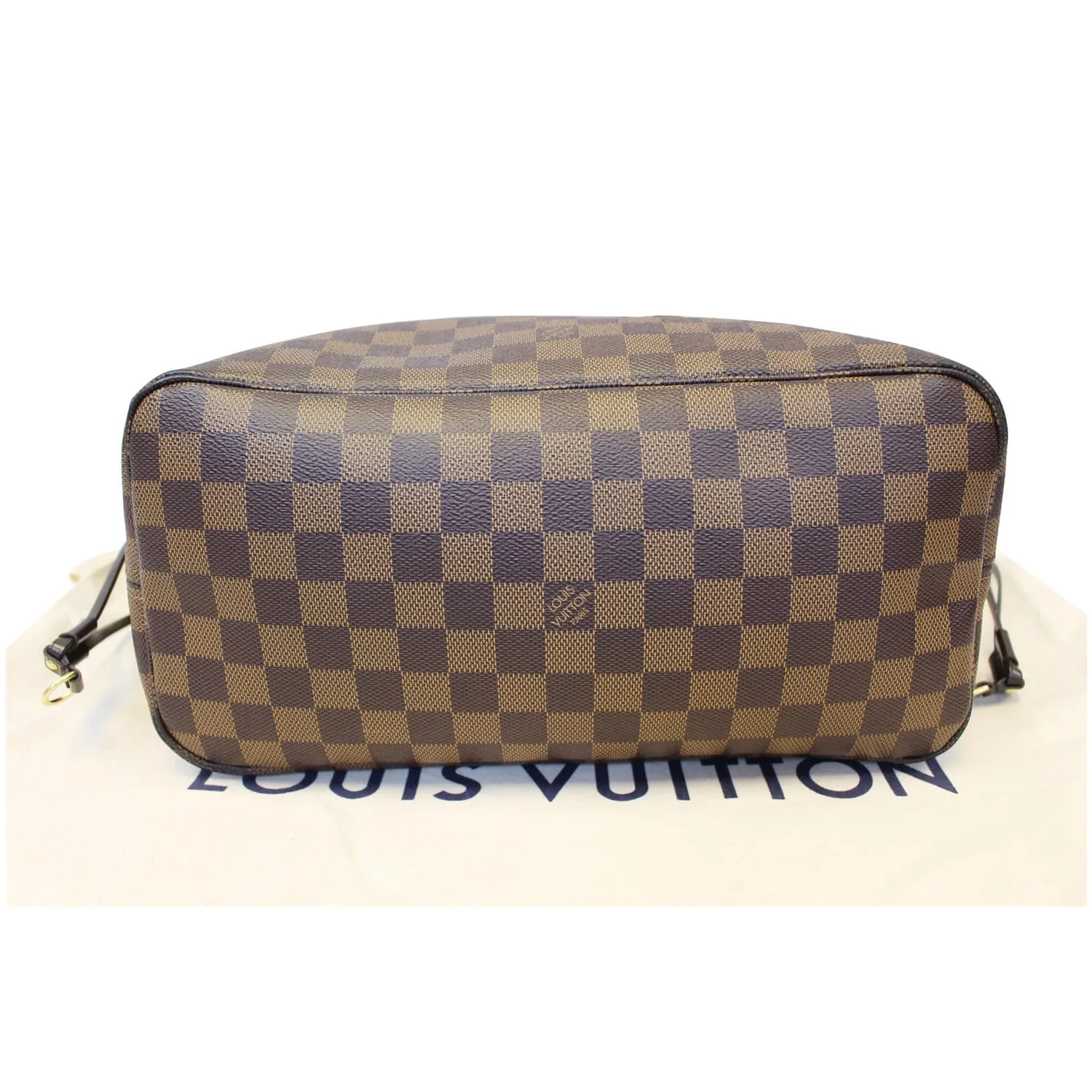 LOUIS VUITTON Neverfull MM Damier Ebene Tote Shoulder Bag Brown