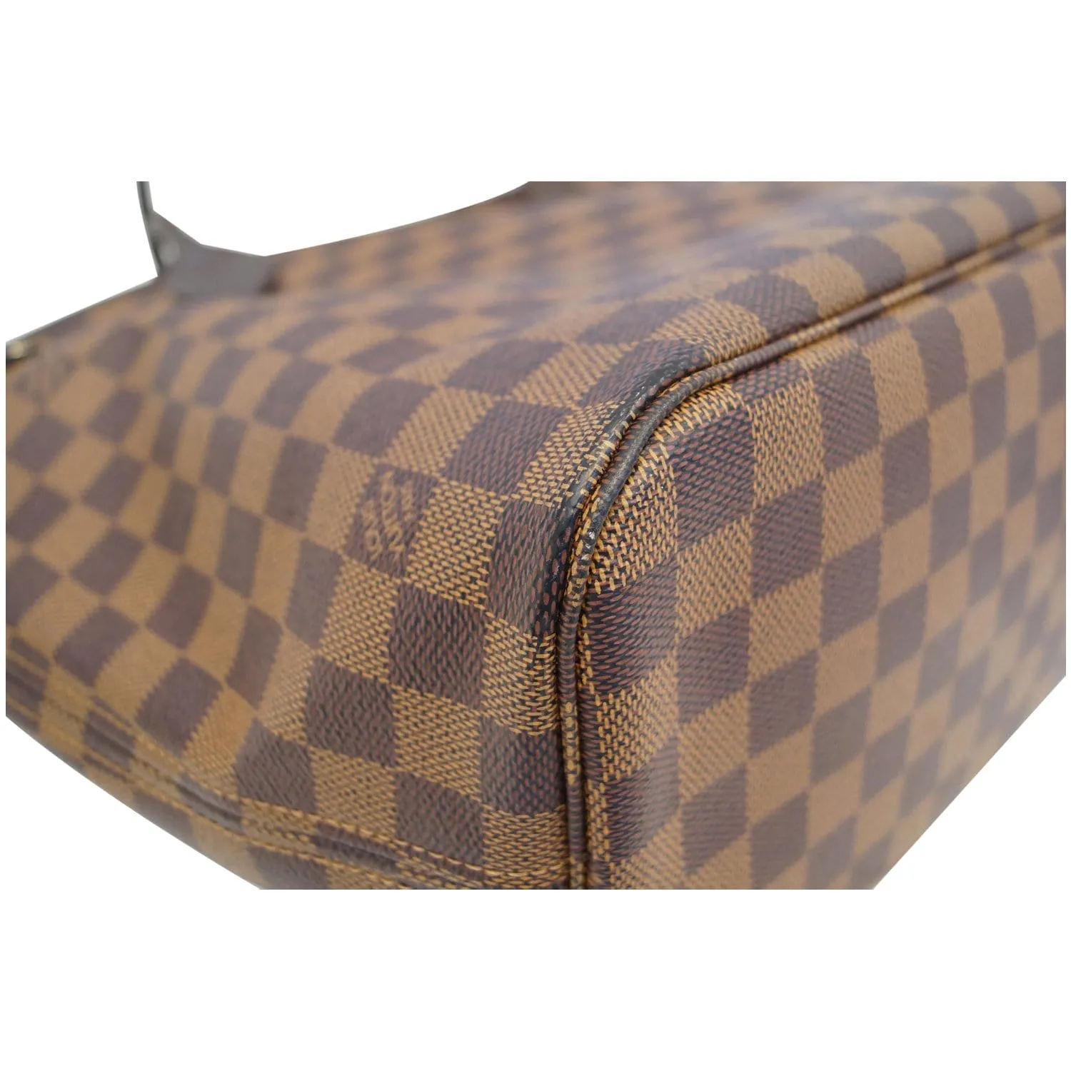 LOUIS VUITTON Neverfull MM Damier Ebene Tote Shoulder Bag Brown