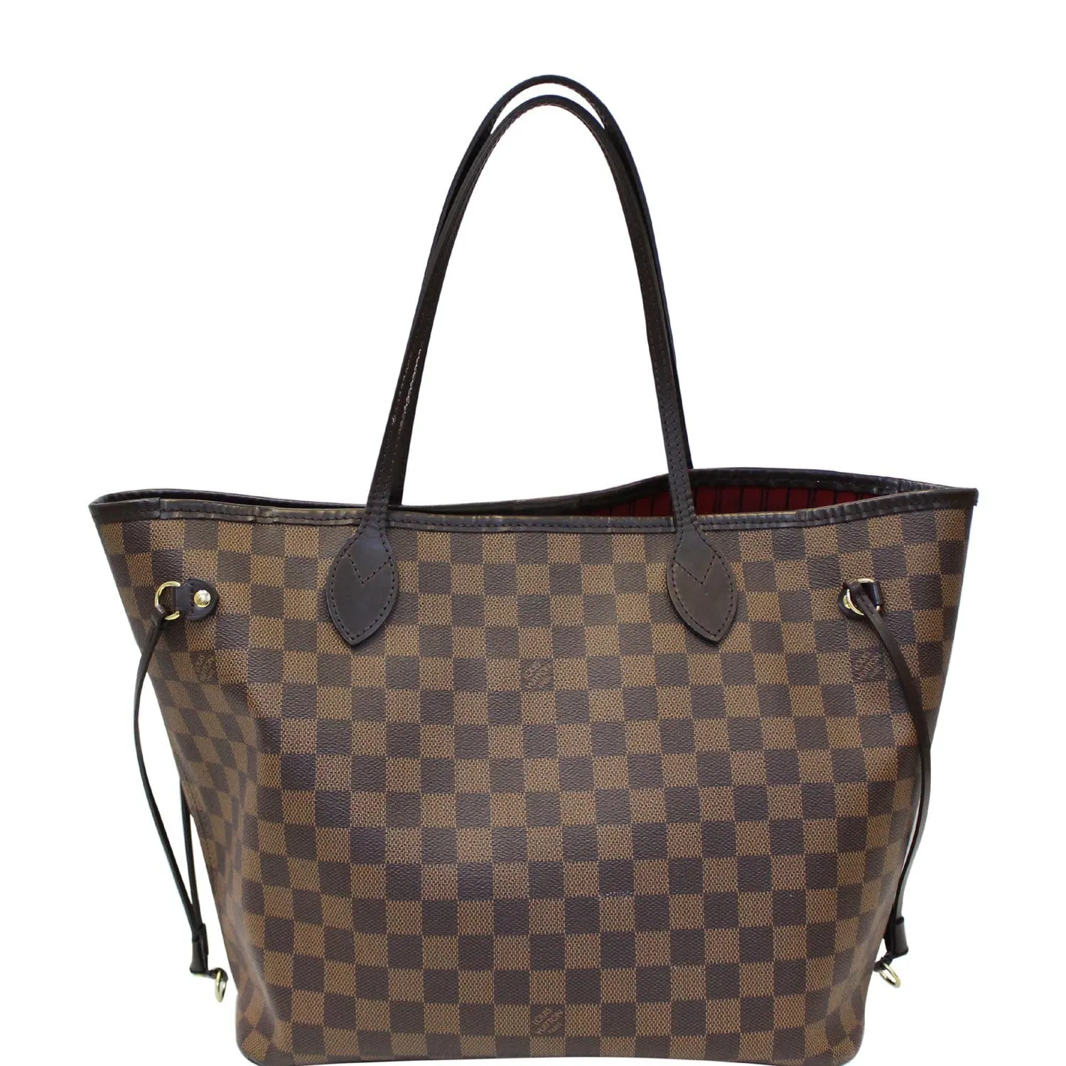 LOUIS VUITTON Neverfull MM Damier Ebene Tote Shoulder Bag Brown