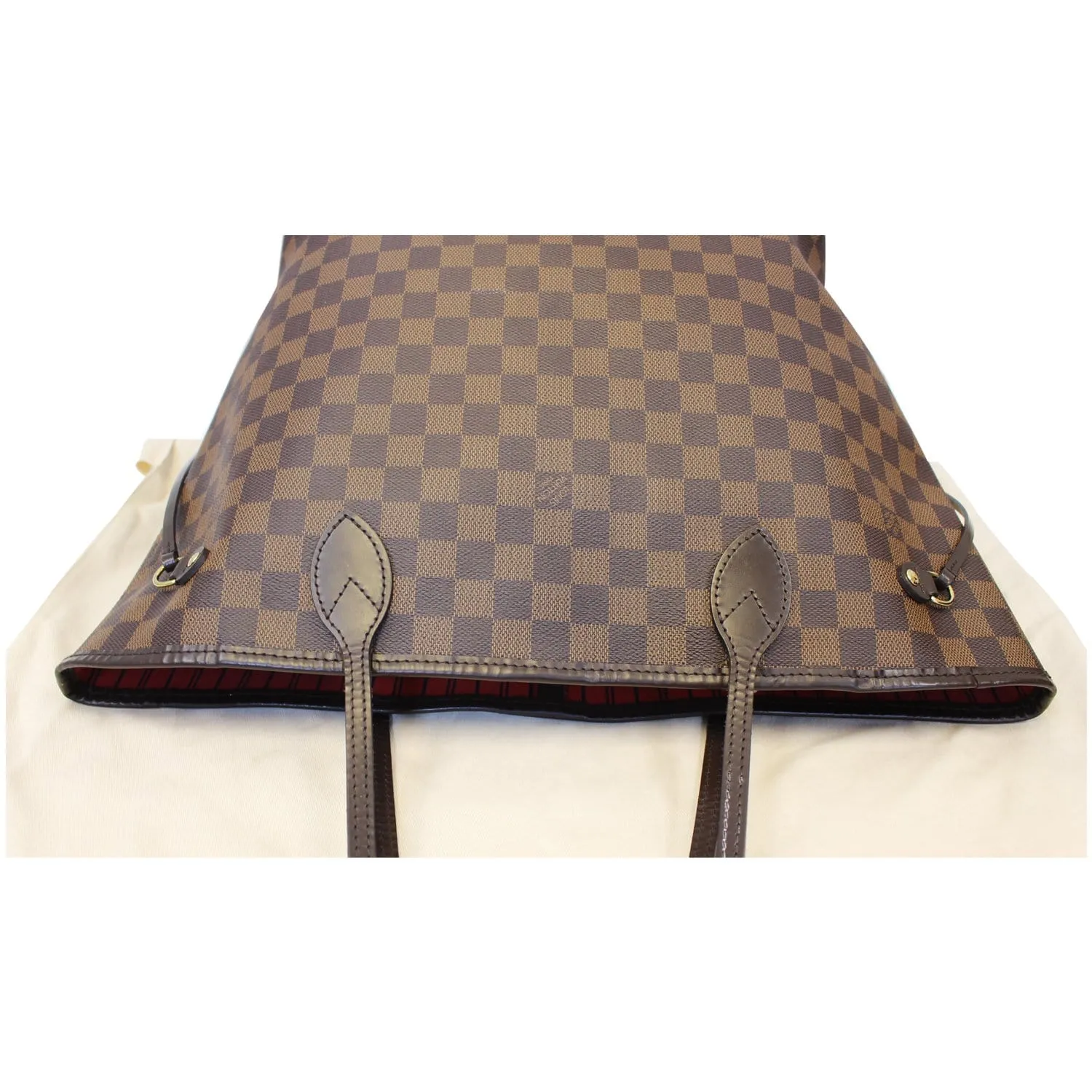 LOUIS VUITTON Neverfull MM Damier Ebene Tote Shoulder Bag Brown