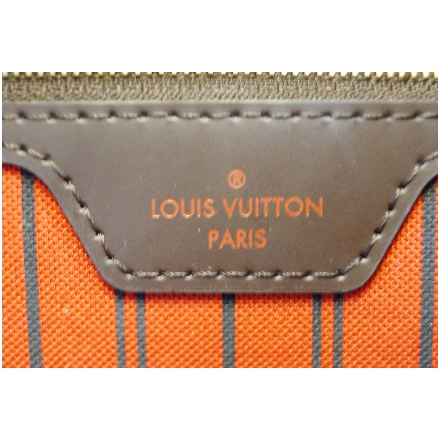 LOUIS VUITTON Neverfull MM Damier Ebene Tote Shoulder Bag Brown