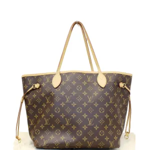 LOUIS VUITTON Neverfull MM Monogram Canvas Tote Shoulder Bag Rose Ballerine
