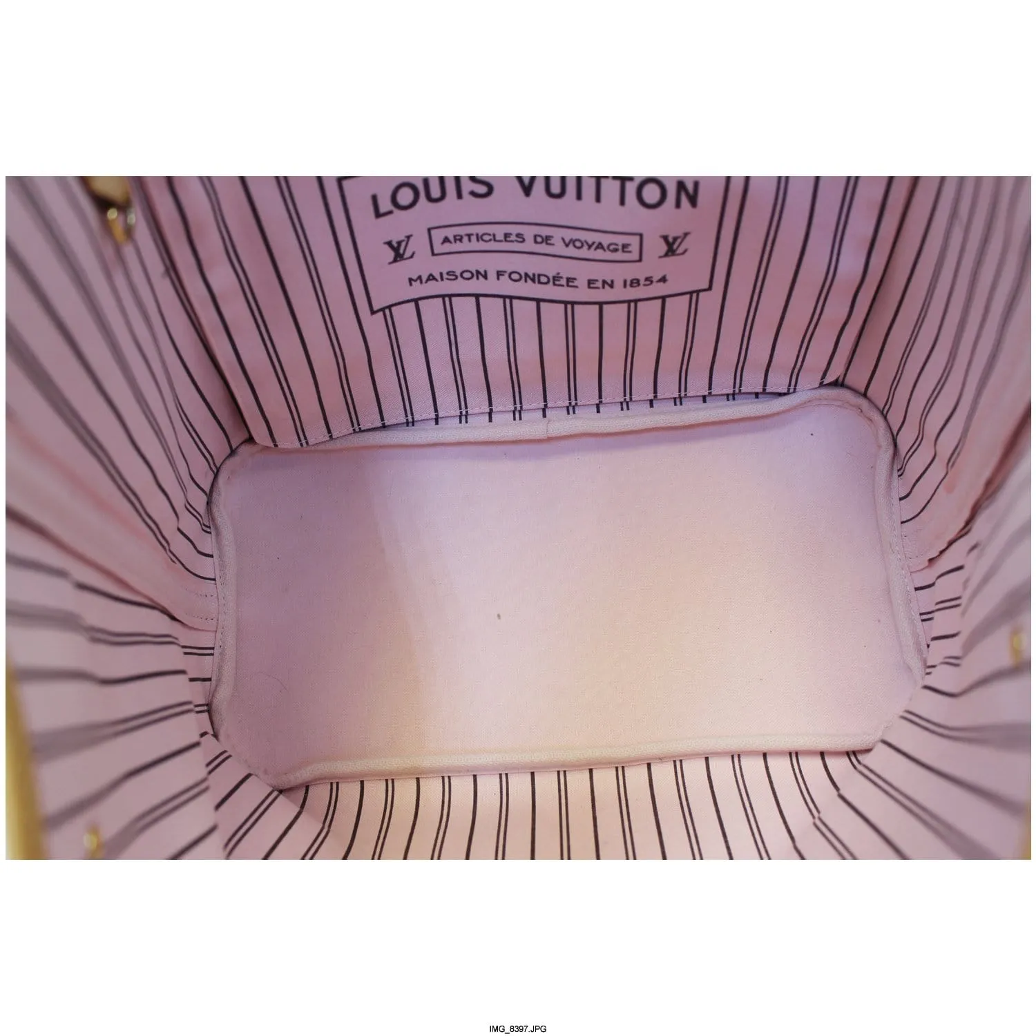 LOUIS VUITTON Neverfull MM Monogram Canvas Tote Shoulder Bag Rose Ballerine