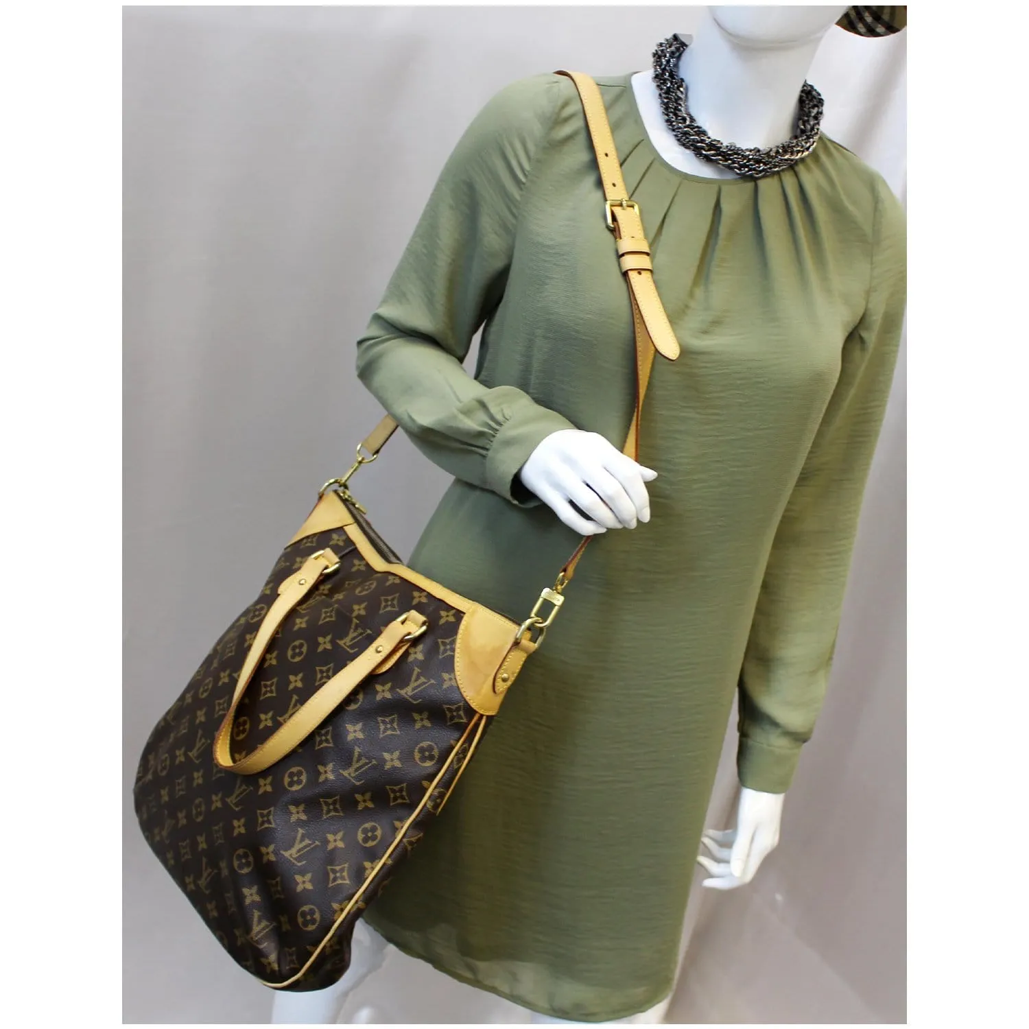 LOUIS VUITTON Odeon GM Monogram Canvas Shoulder Bag Brown