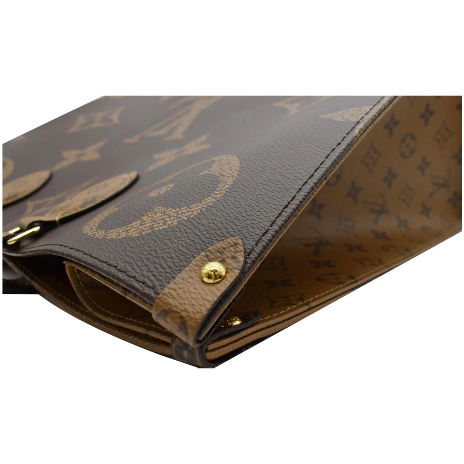 LOUIS VUITTON Onthego GM Giant Monogram Canvas Tote Shoulder Bag Brown