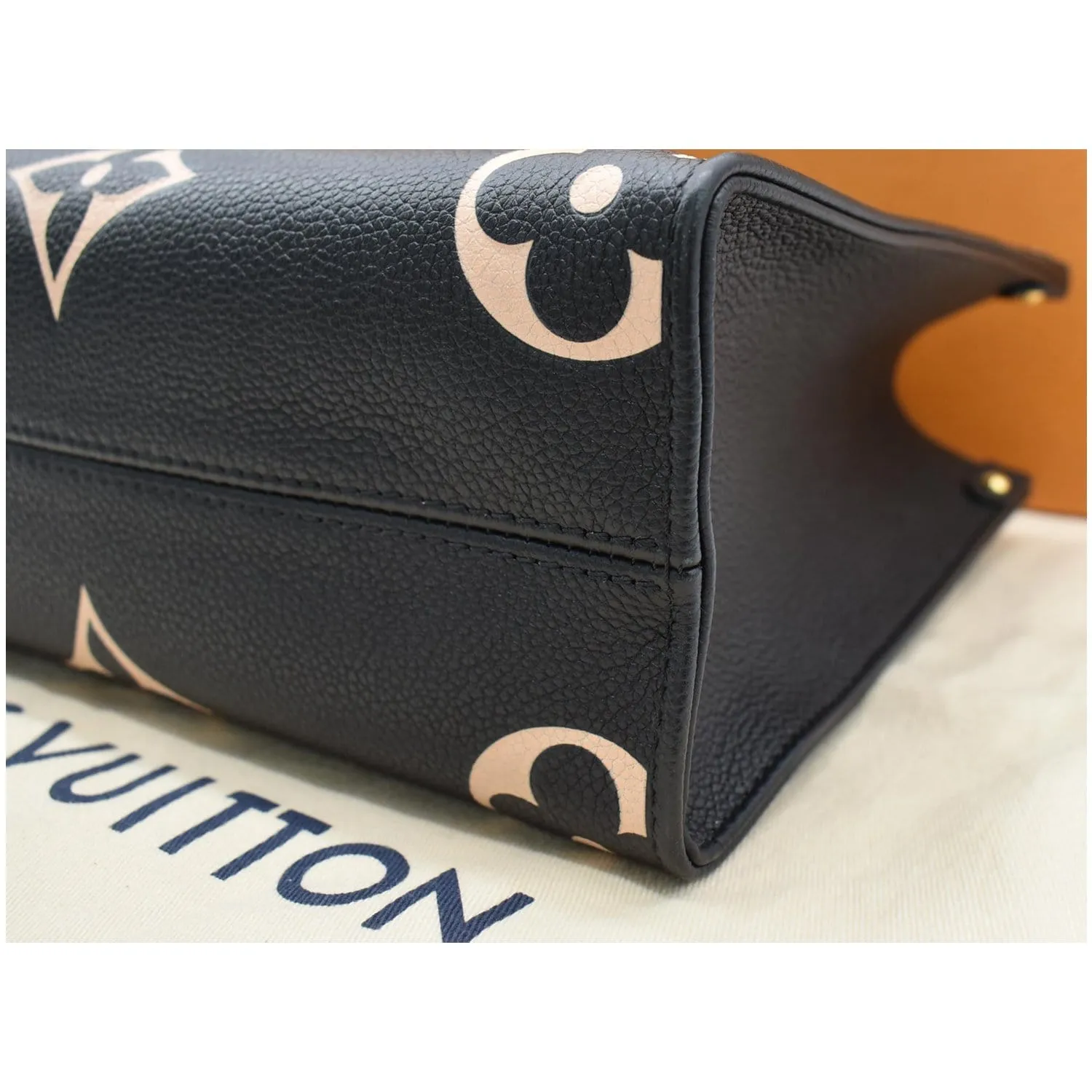 LOUIS VUITTON Onthego PM Bicolor Monogram Empreinte Shoulder Bag Black