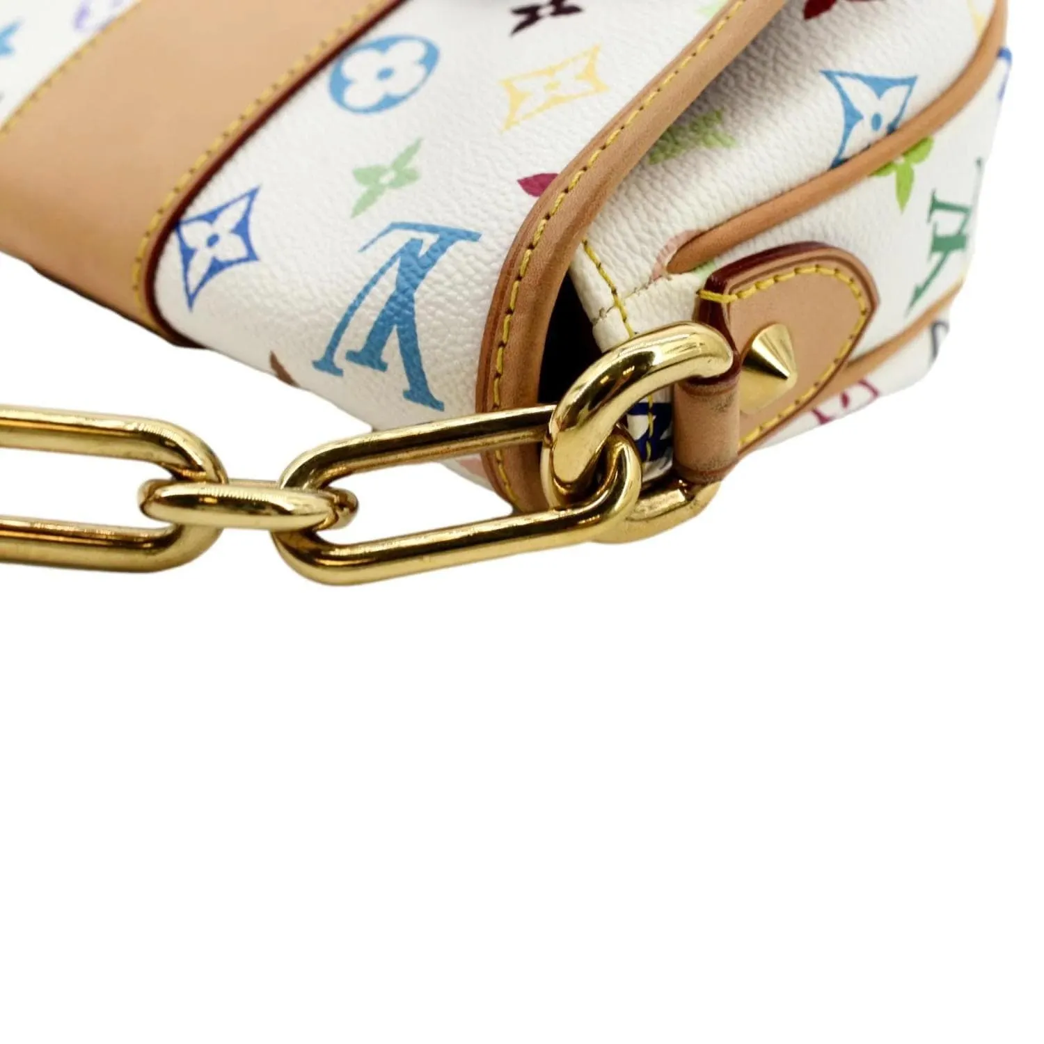 LOUIS VUITTON Patti White Monogram Shoulder Bag Multicolor