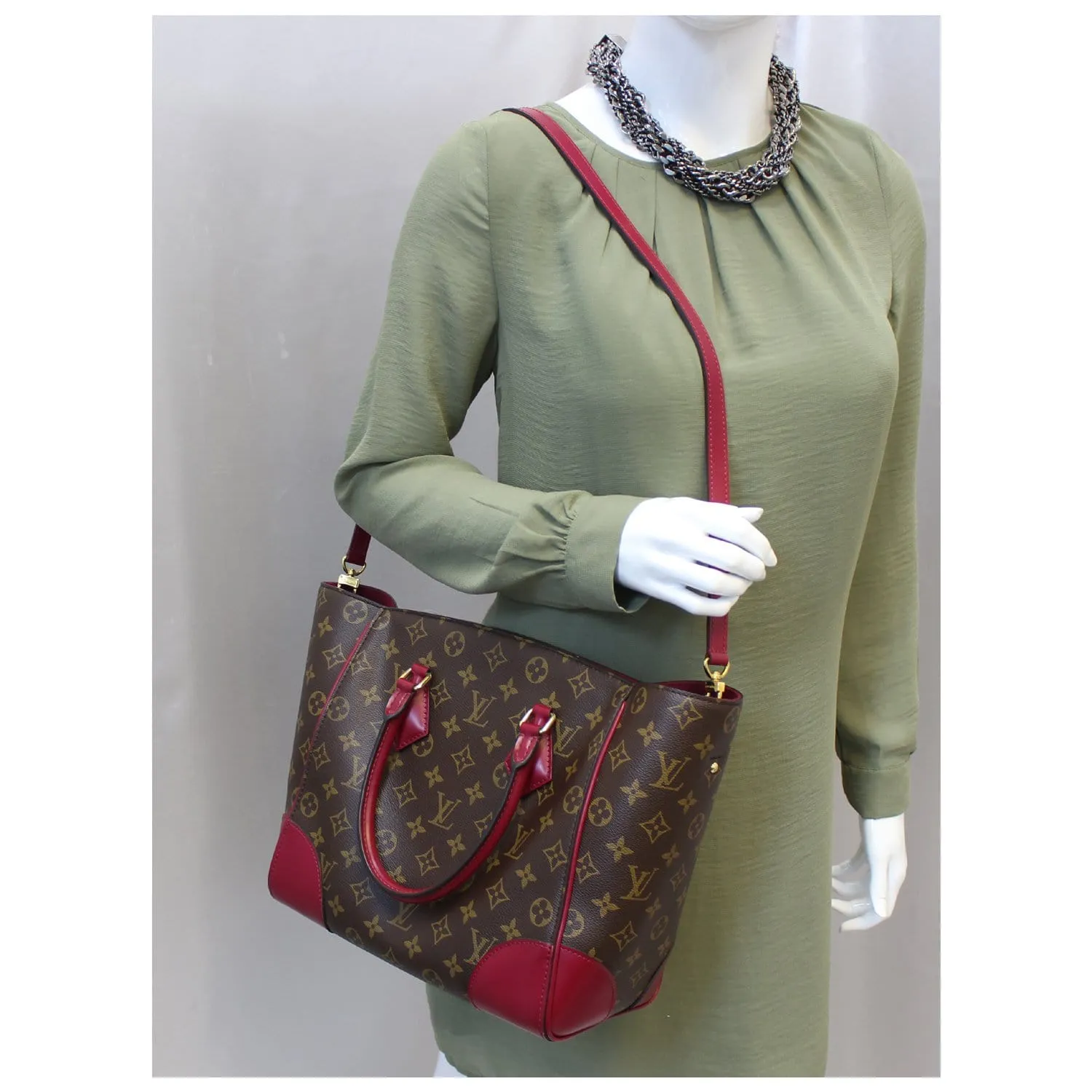 LOUIS VUITTON Phenix Monogram Canvas Shoulder Handbag Fuchsia