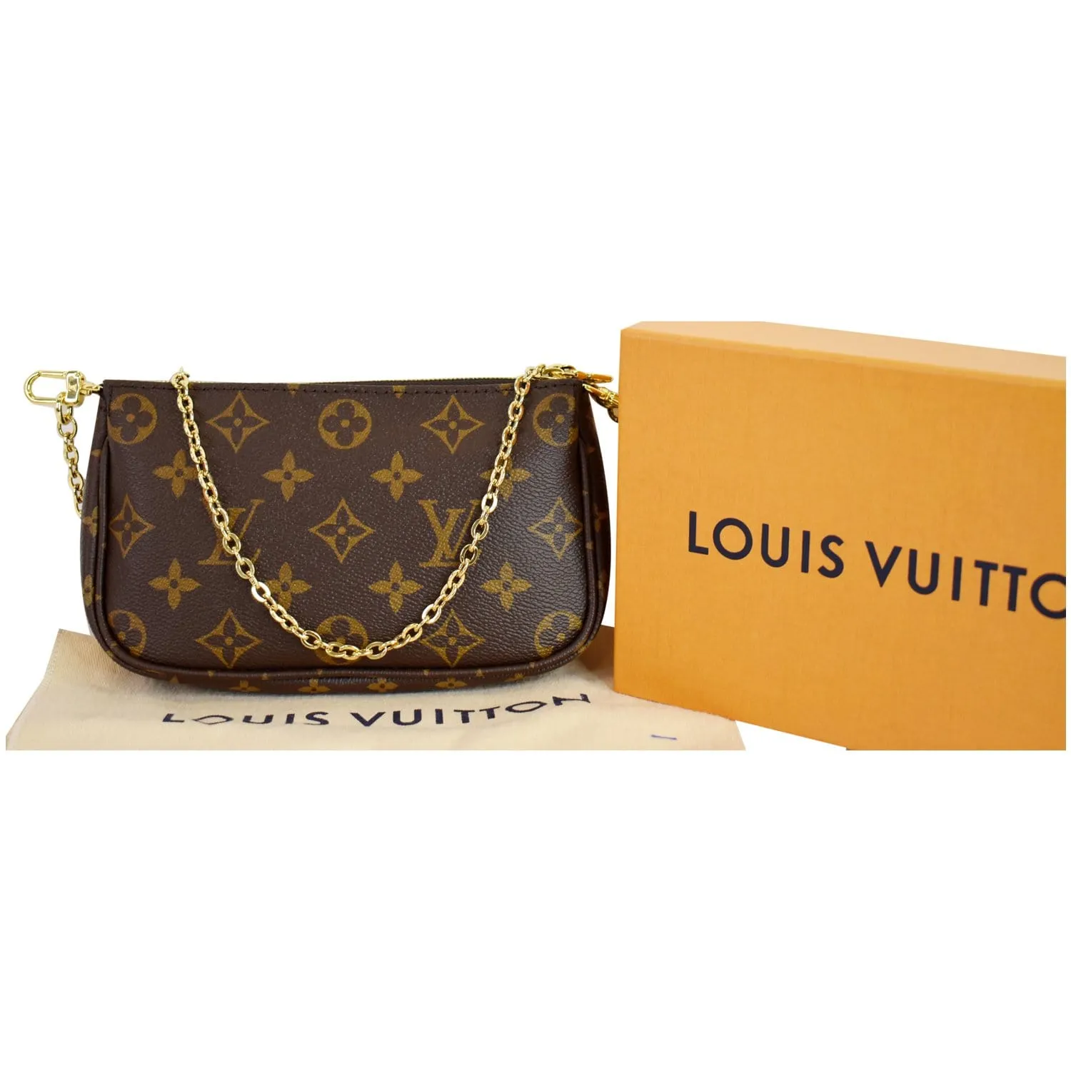 LOUIS VUITTON Pochette Accessories Monogram Canvas Pouch Bag Brown