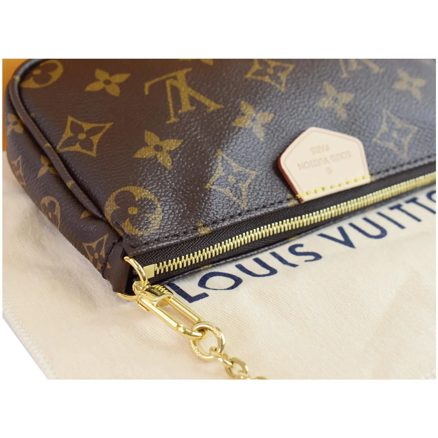 LOUIS VUITTON Pochette Accessories Monogram Canvas Pouch Bag Brown