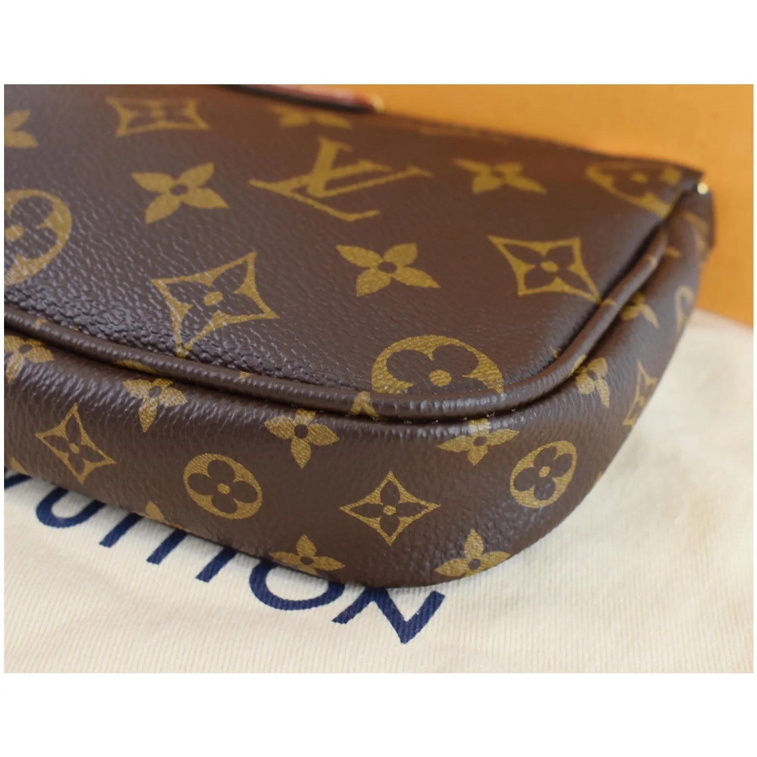 LOUIS VUITTON Pochette Accessories Monogram Canvas Pouch Bag Brown