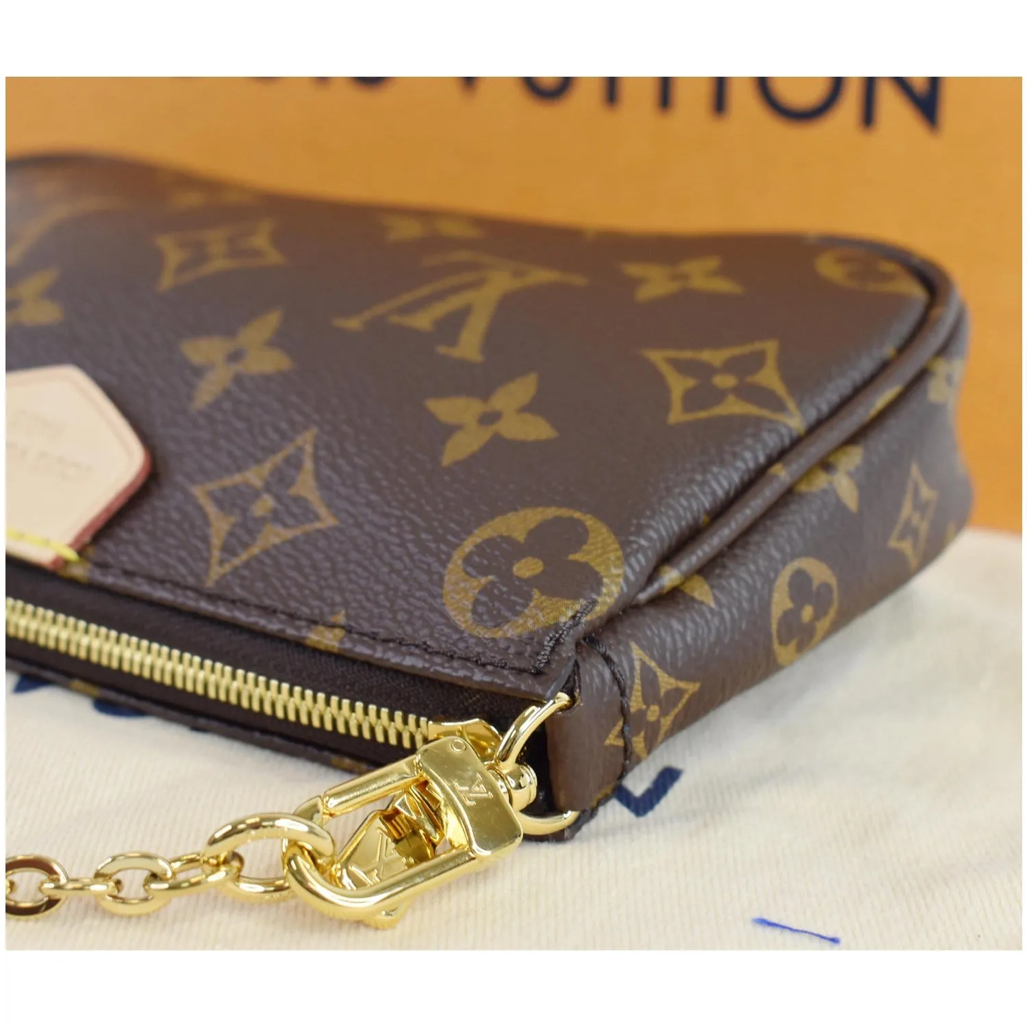 LOUIS VUITTON Pochette Accessories Monogram Canvas Pouch Bag Brown