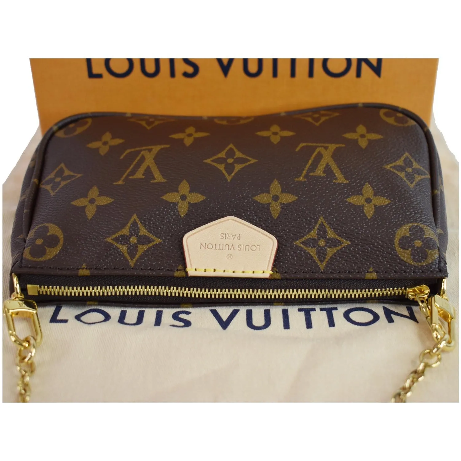 LOUIS VUITTON Pochette Accessories Monogram Canvas Pouch Bag Brown