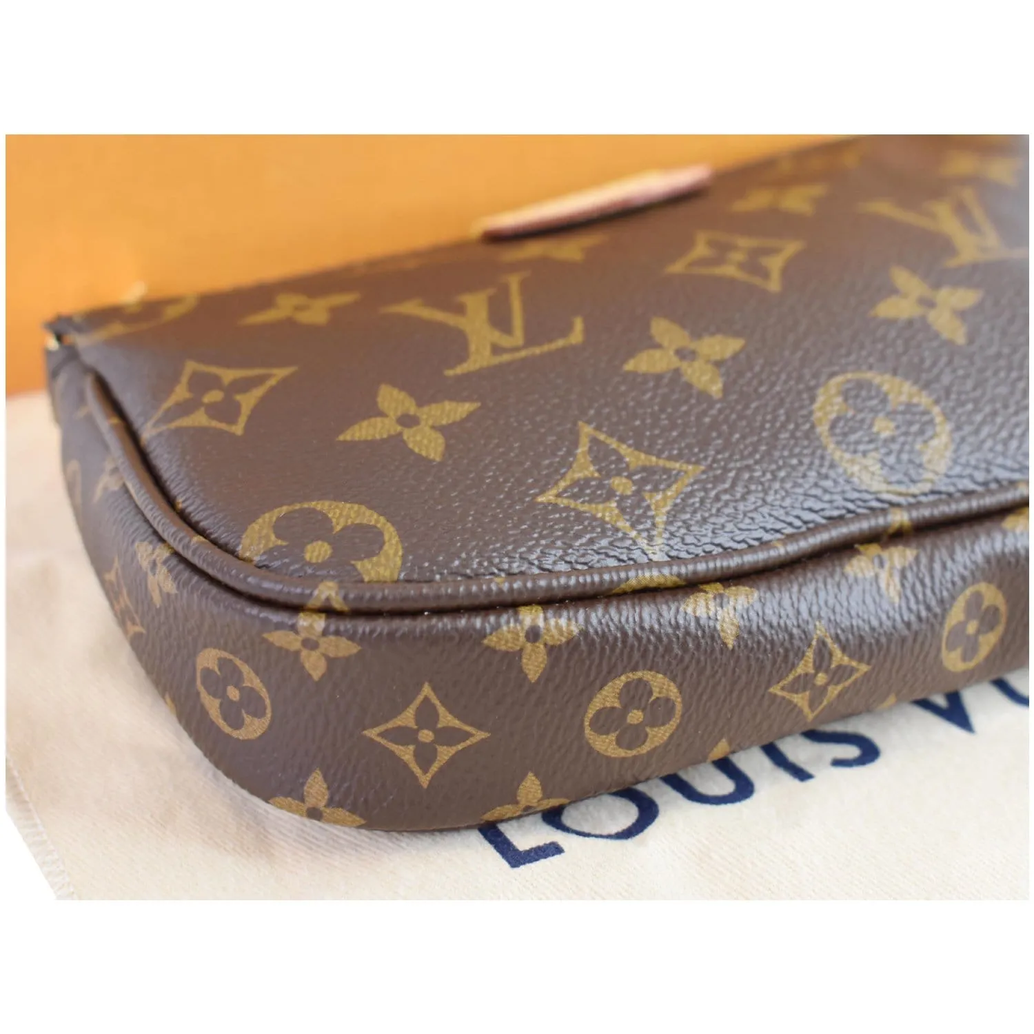 LOUIS VUITTON Pochette Accessories Monogram Canvas Pouch Bag Brown