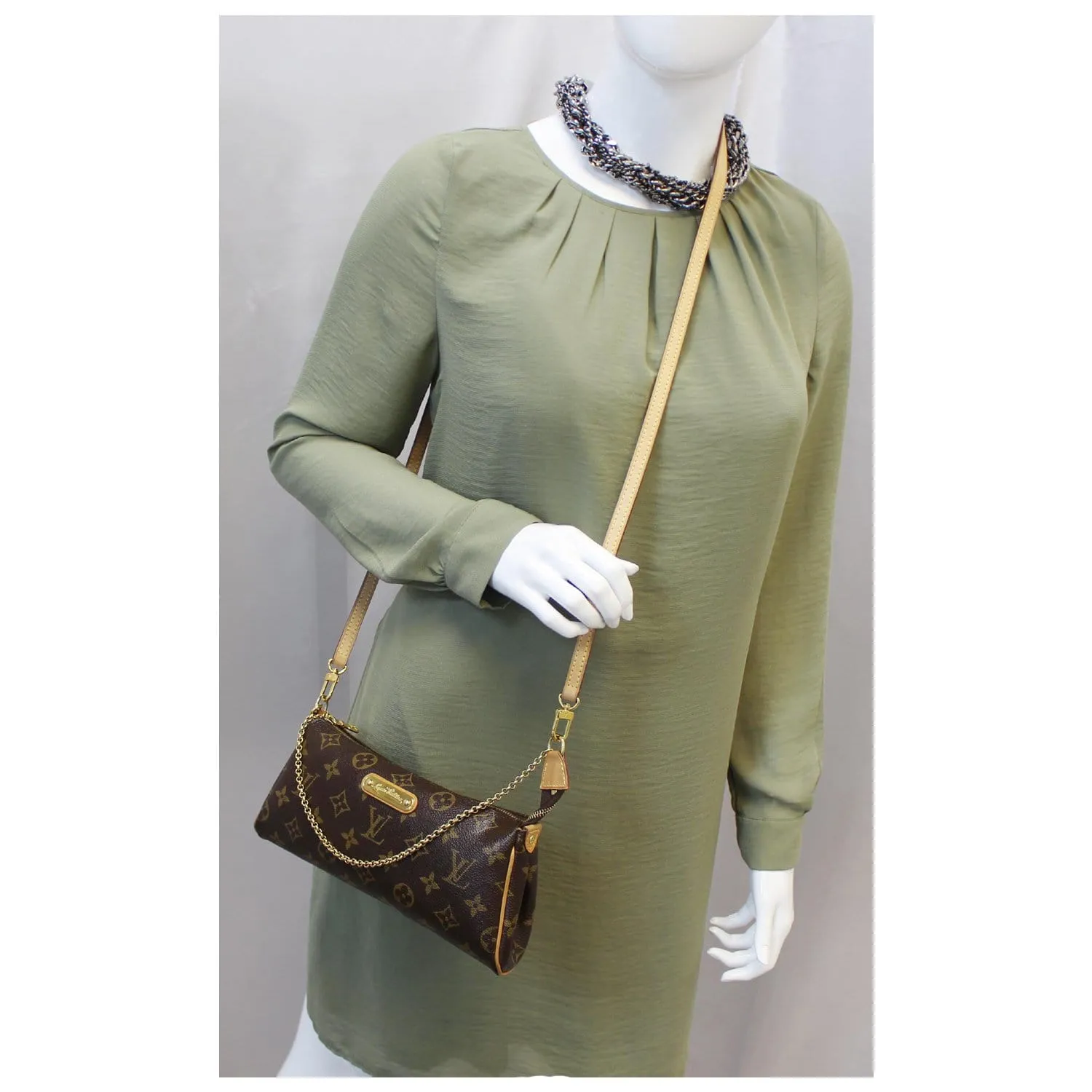 LOUIS VUITTON Pochette Eva Monogram Canvas Clutch Crossbody Bag