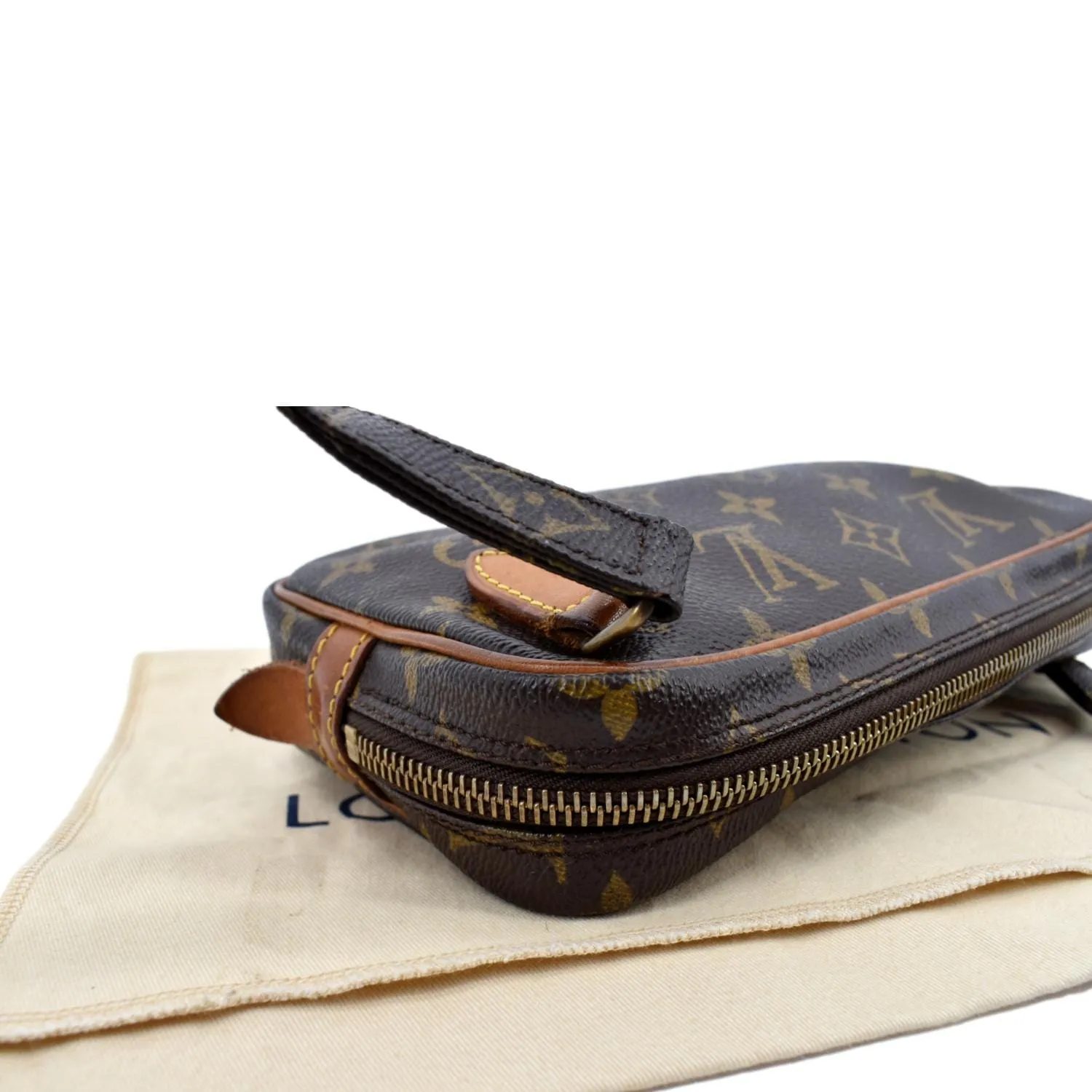 LOUIS VUITTON Pochette Marly Bandouliere Monogram Canvas Crossbody Bag Brown
