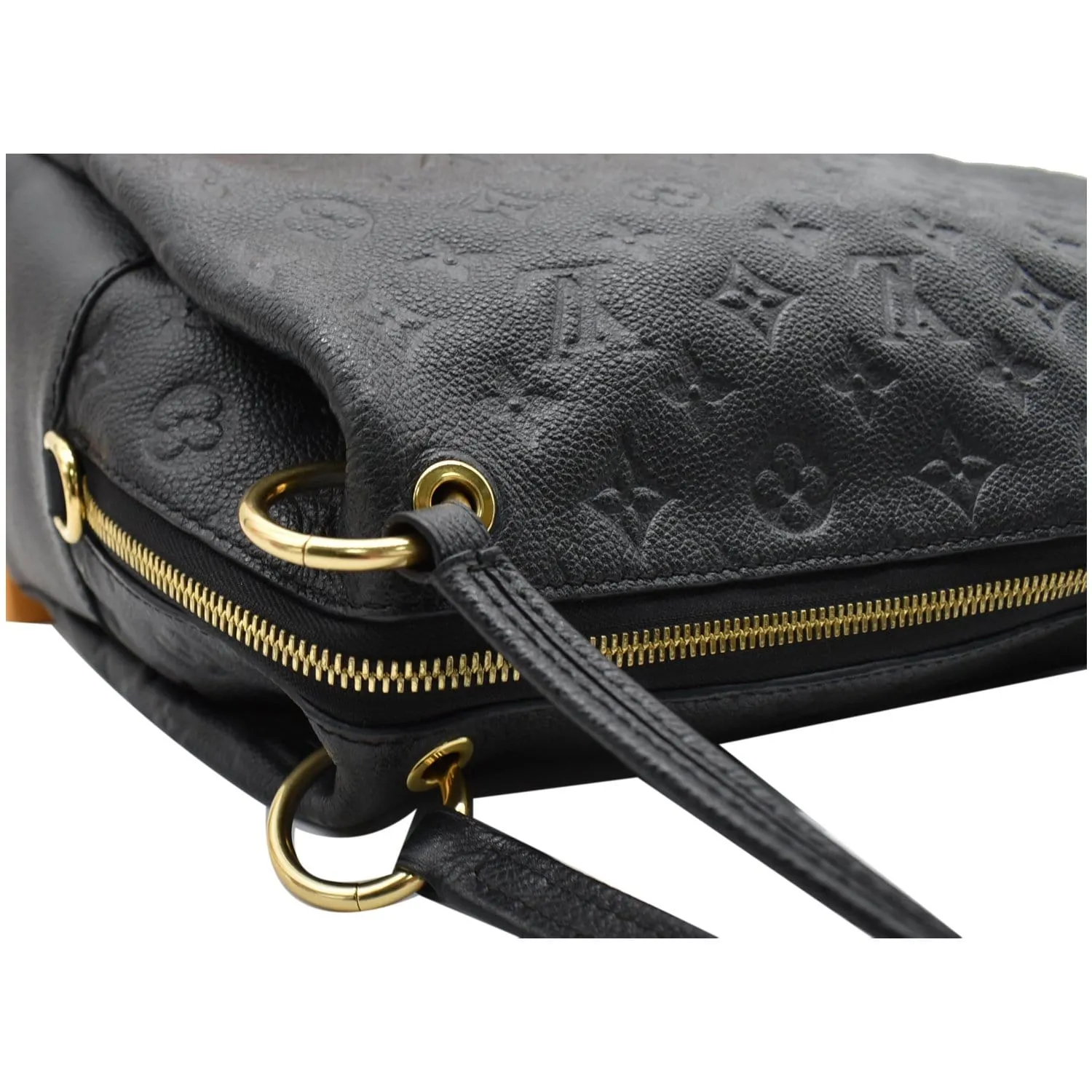 LOUIS VUITTON Ponthieu PM Empreinte Leather Shoulder Bag Black
