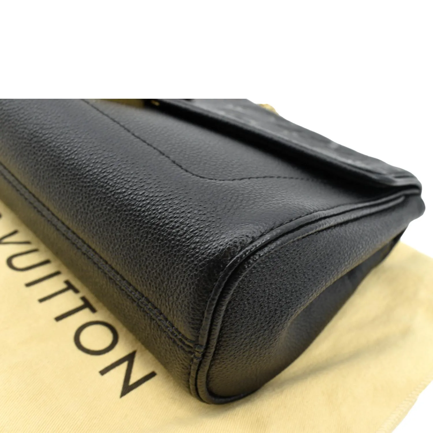 LOUIS VUITTON Saint Germain MM Monogram Empreinte Leather Shoulder Bag Black