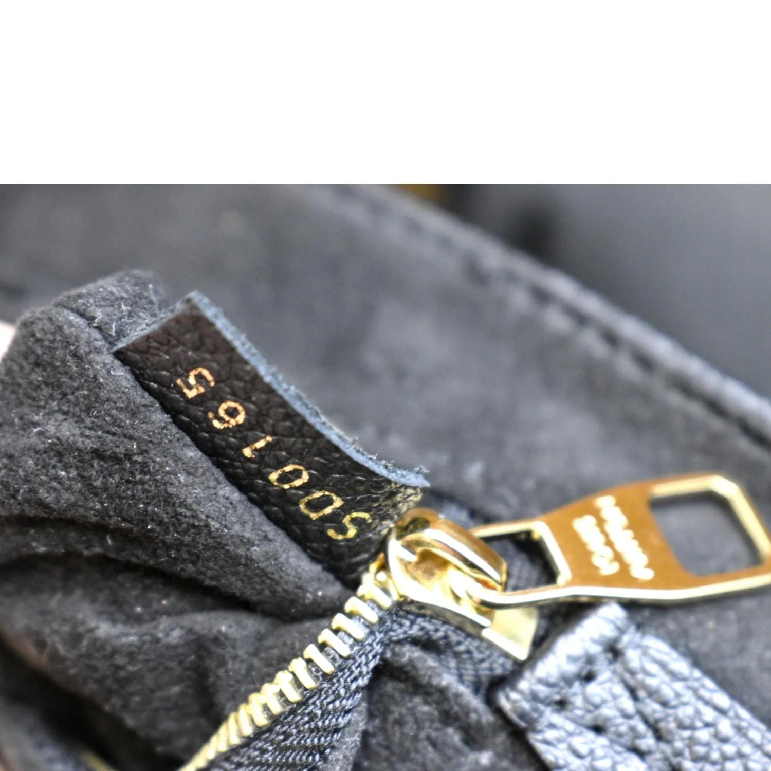 LOUIS VUITTON Saint Germain MM Monogram Empreinte Leather Shoulder Bag Black