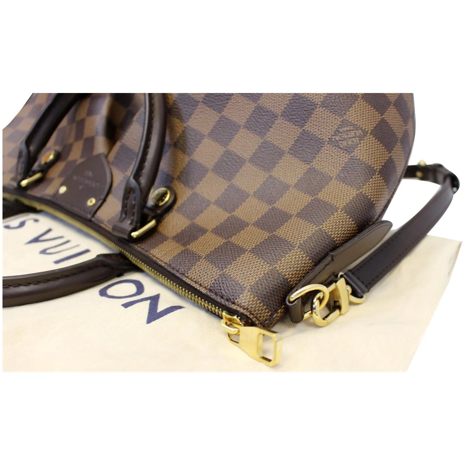 LOUIS VUITTON Siena MM Damier Ebene Shoulder Bag Brown