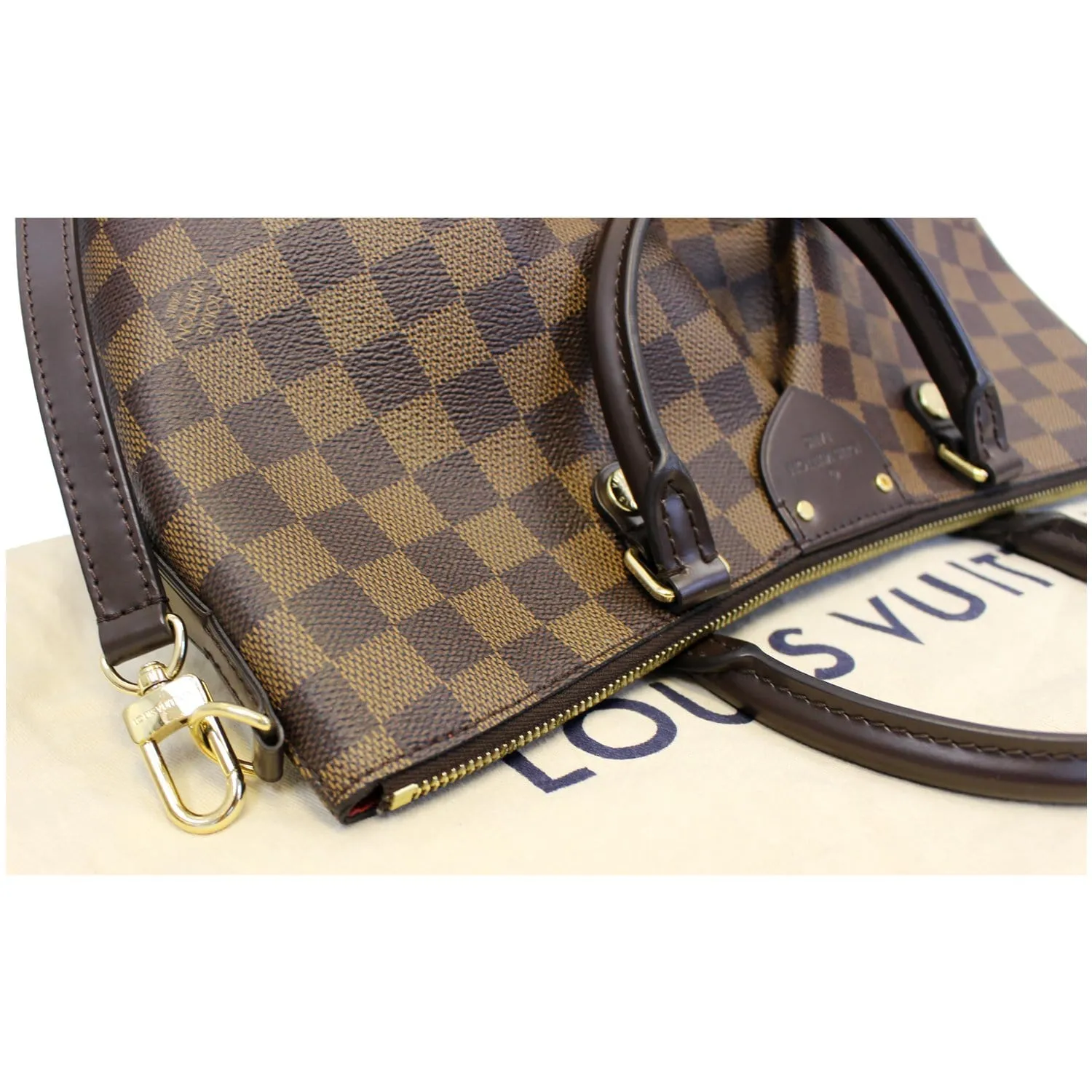 LOUIS VUITTON Siena MM Damier Ebene Shoulder Bag Brown