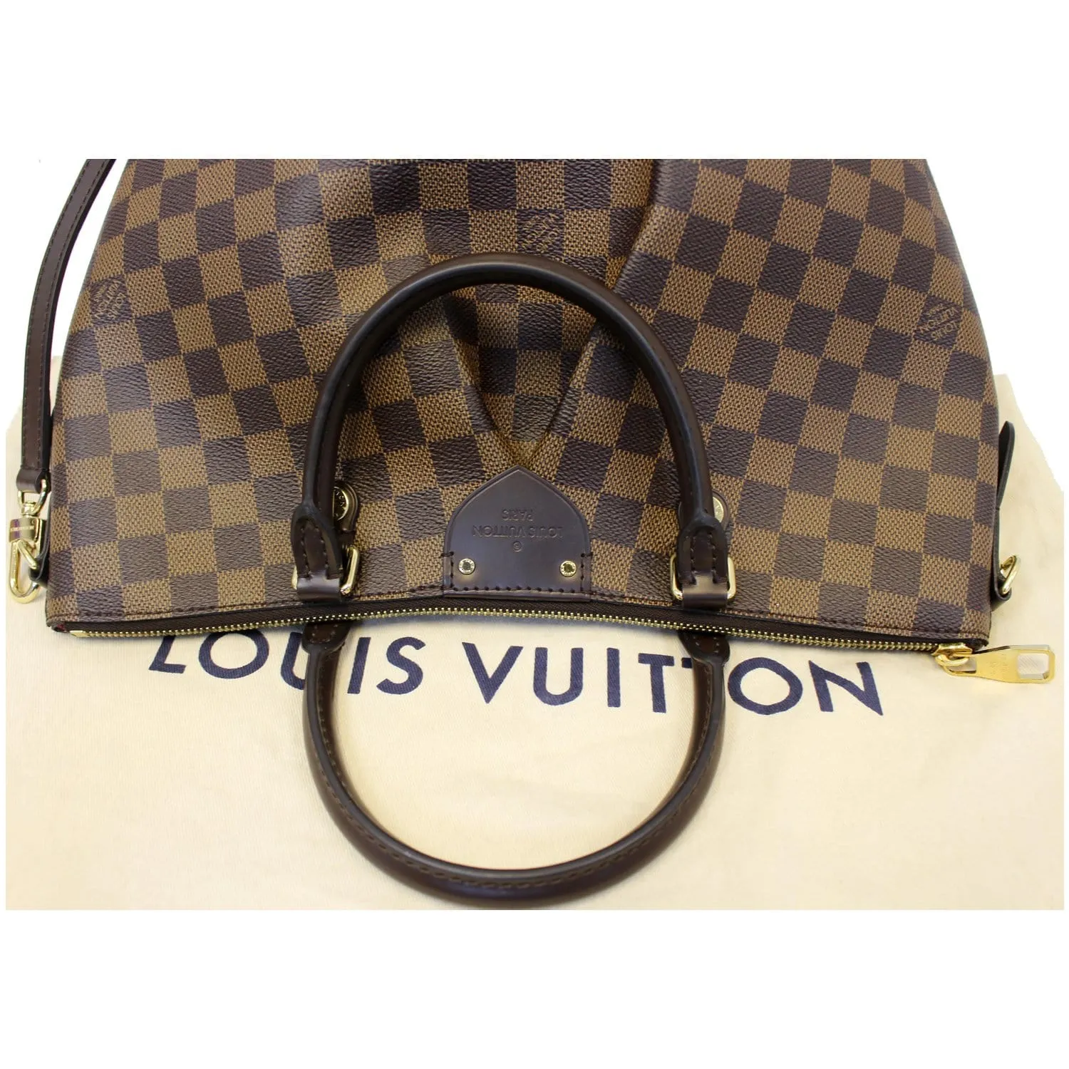 LOUIS VUITTON Siena MM Damier Ebene Shoulder Bag Brown