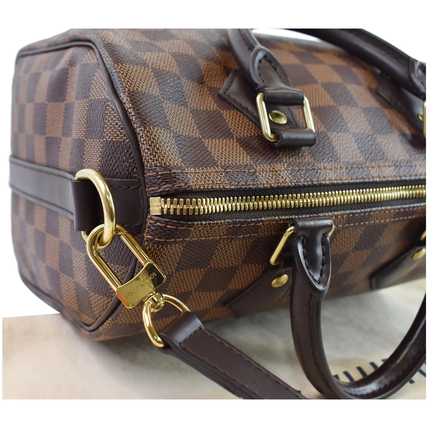 LOUIS VUITTON Speedy 25 Bandouliere Damier Ebene Shoulder Bag Brown