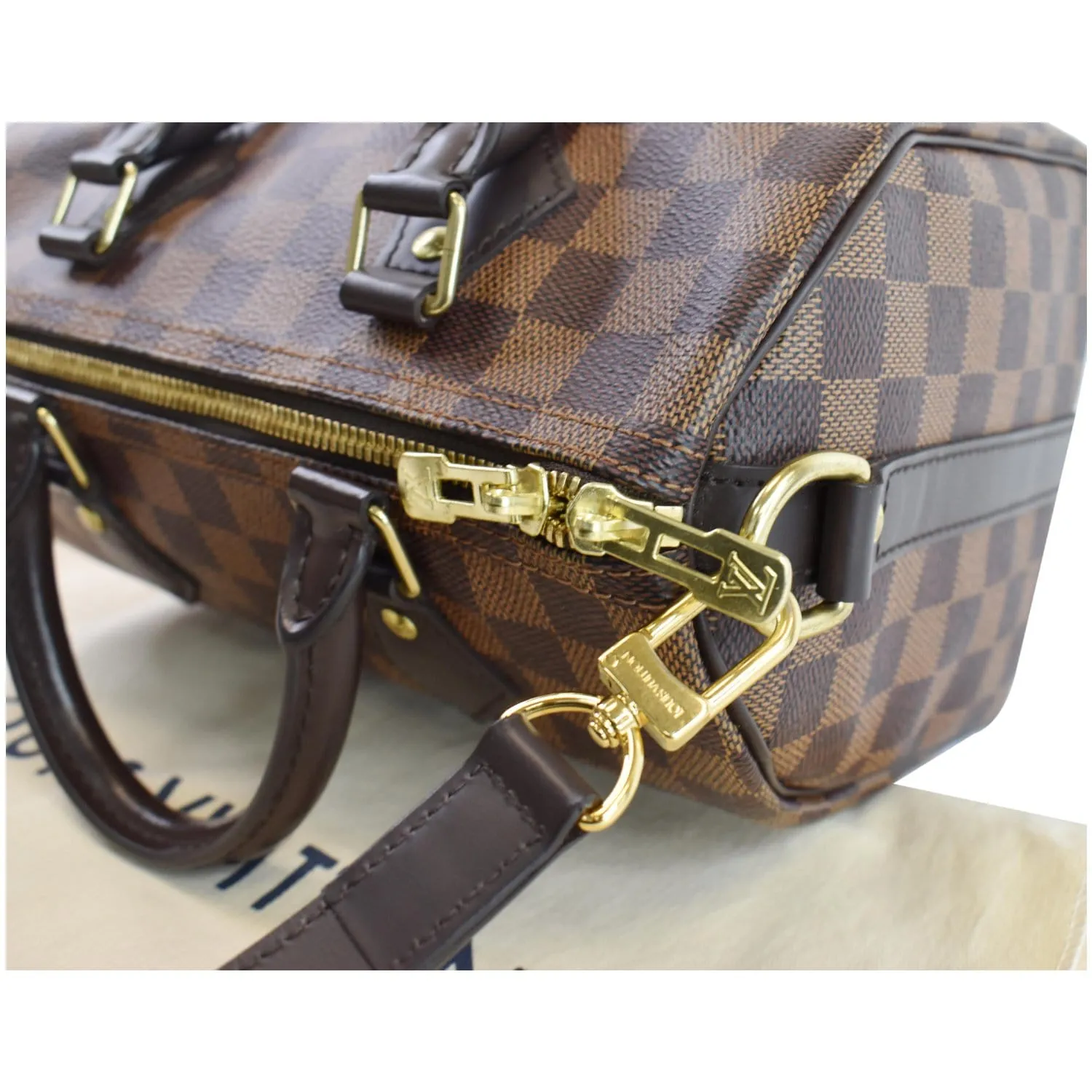 LOUIS VUITTON Speedy 25 Bandouliere Damier Ebene Shoulder Bag Brown